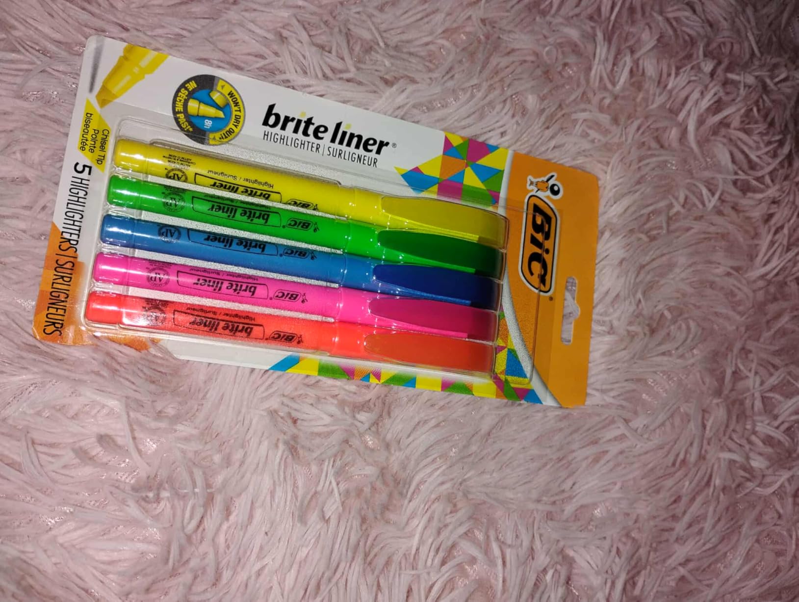 BIC Brite Liner Highlighters, Chisel Tip, 5-Count Pack, Assorted Colors customer photo 1