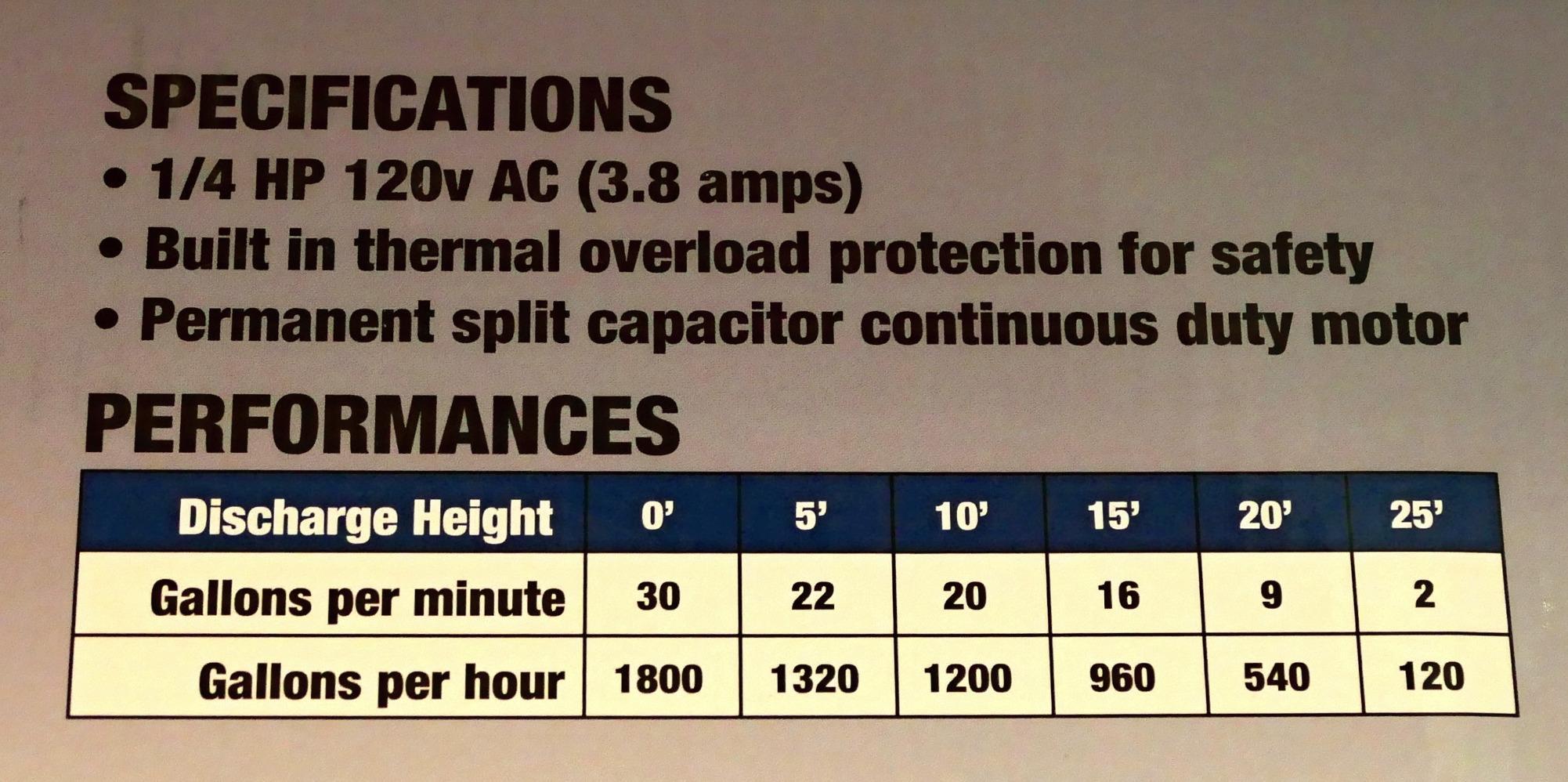 Superior Pump 91250 1800GPH Thermoplastic Submersible Utility Pump with 10-Foot Cord, 1/4 HP customer photo 2