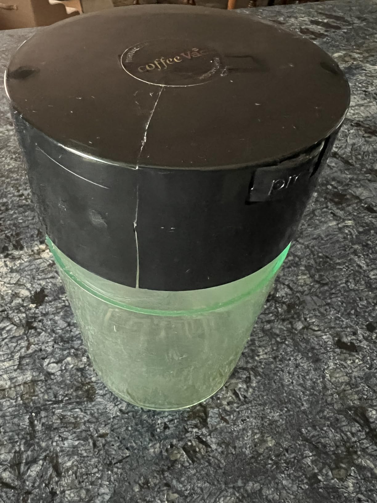 COFFEEVAC 1LB – Patented Airtight Container | Multi-use Vacuum container works as smell proof containers for ground coffee and coffee bean containers. Black cap and body. customer photo 2