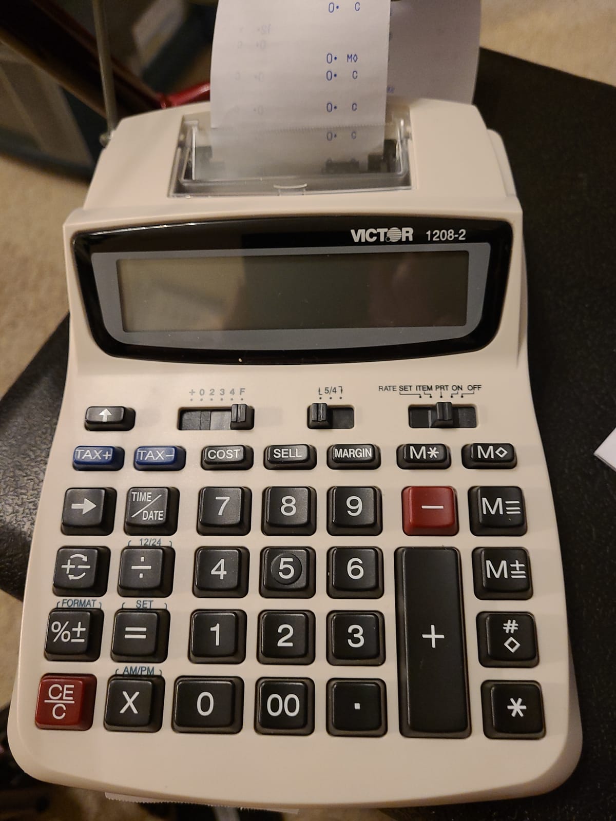 Victor 12-Digit Compact Adding Machine Printing Calculator, Fast 2.3 Lines-Per-Second Ink Roller Printer with Cost, Sell and Margin Keys, 20% Recycled Plastic Enclosure, White (1208-2) customer photo 1