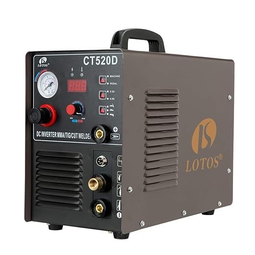 LOTOS CT520D 50 AMP Air Plasma Cutter, 200 AMP Tig and Stick/MMA/ARC Welder 3 in 1 Combo Welding Machine, 5/8 Inch Clean Cut, Brown customer photo 2