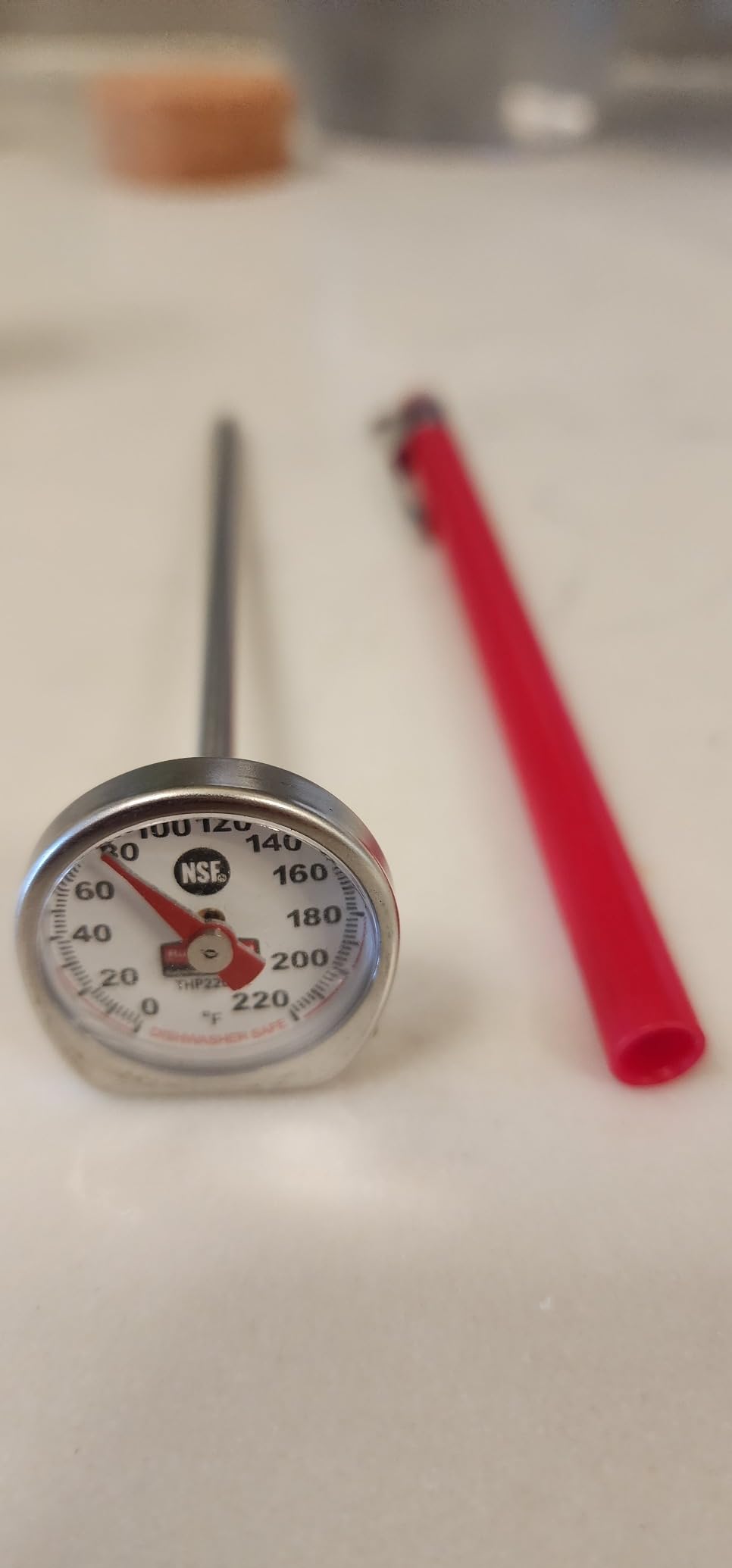 Rubbermaid Commercial Products Food/Meat Instant Read Thermometer, Pocket Size, Dishwasher Safe, Red, For Meat/Food Cooking and Grilling/Oven customer photo 2