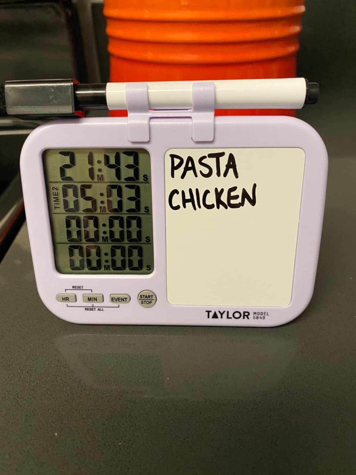 Taylor Four-Event Digital Kitchen Timer with Dry Erase Whiteboard customer photo 1