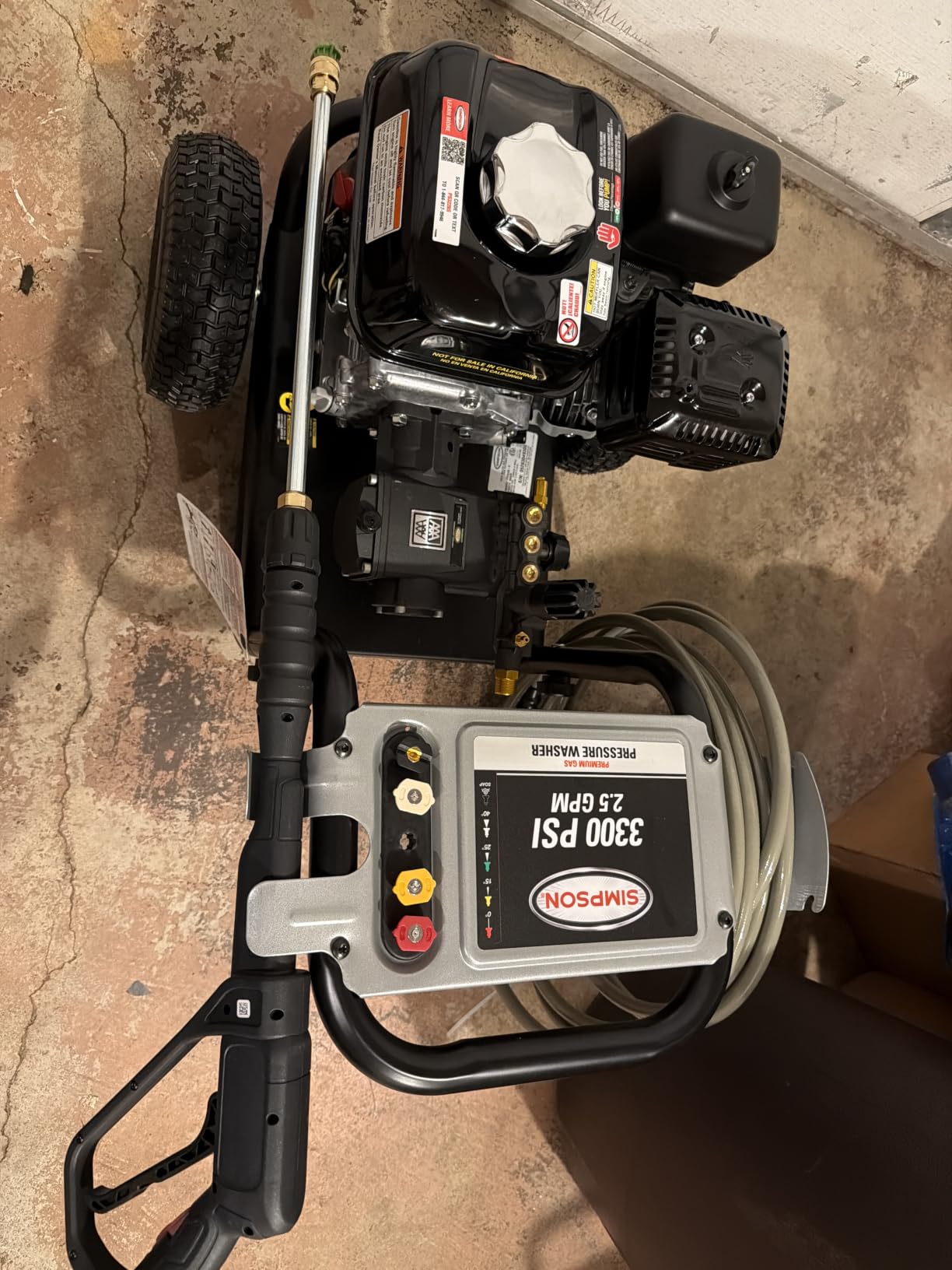 SIMPSON Cleaning PS3228 PowerShot 3300 PSI Gas Pressure Washer, 2.5 GPM, Honda GX200 Engine, Includes Spray Gun and Extension Wand, 5 QC Nozzle Tips, 5/16-inch x 25-foot MorFlex Hose, 49-State customer photo 2