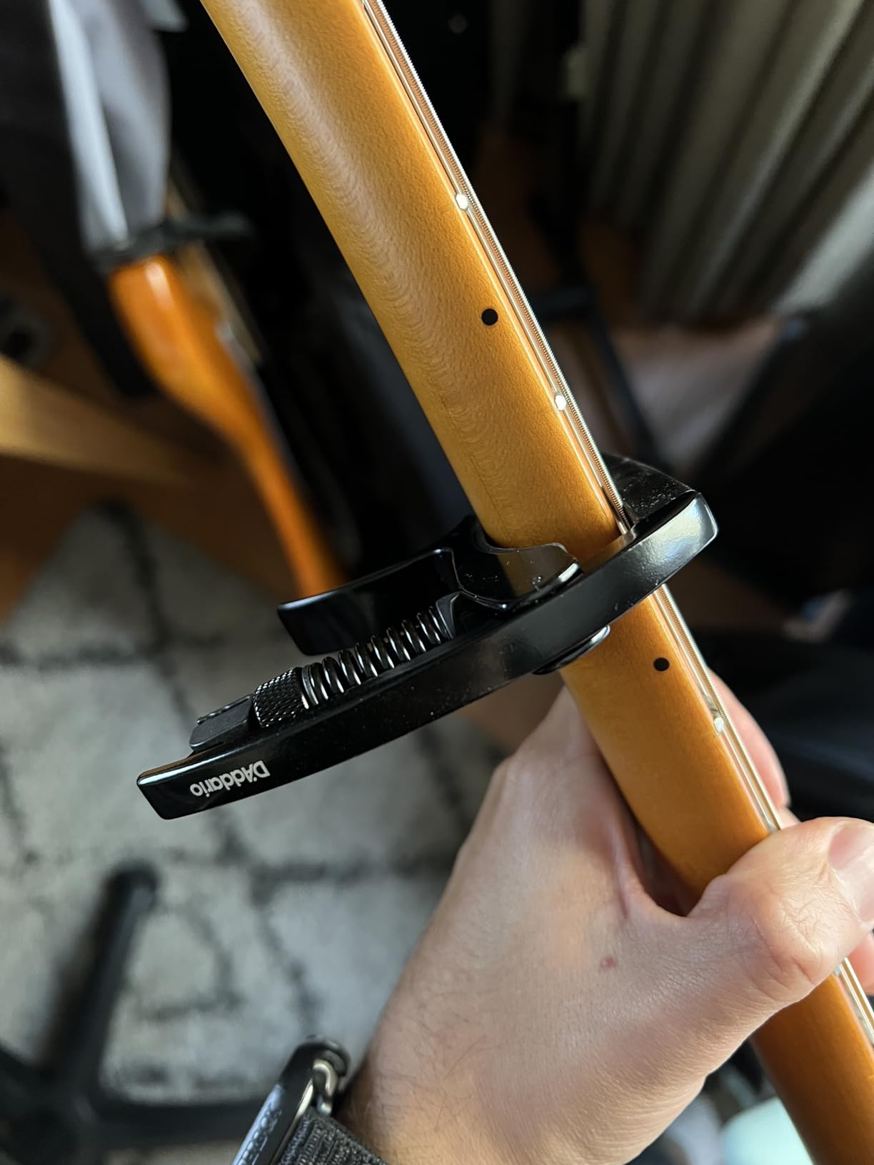 D'Addario NS Tri-Action Guitar Capo, Black customer photo 2