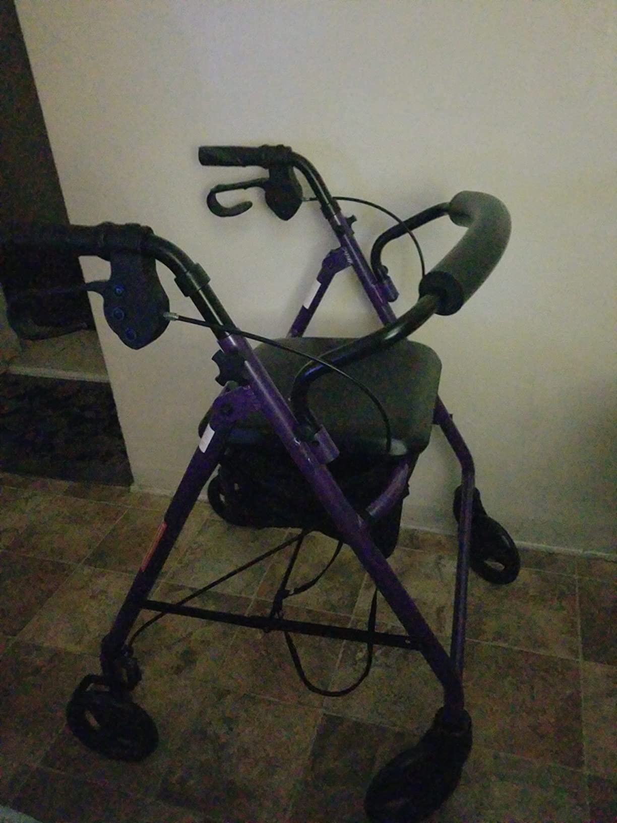 Medline Aluminum Rollator Walker with Seat, Purple, 250 lb. Weight Capacity, Lightweight, 6” Wheels, Foldable, Adjustable Handles, Rolling Walker for Seniors customer photo 1