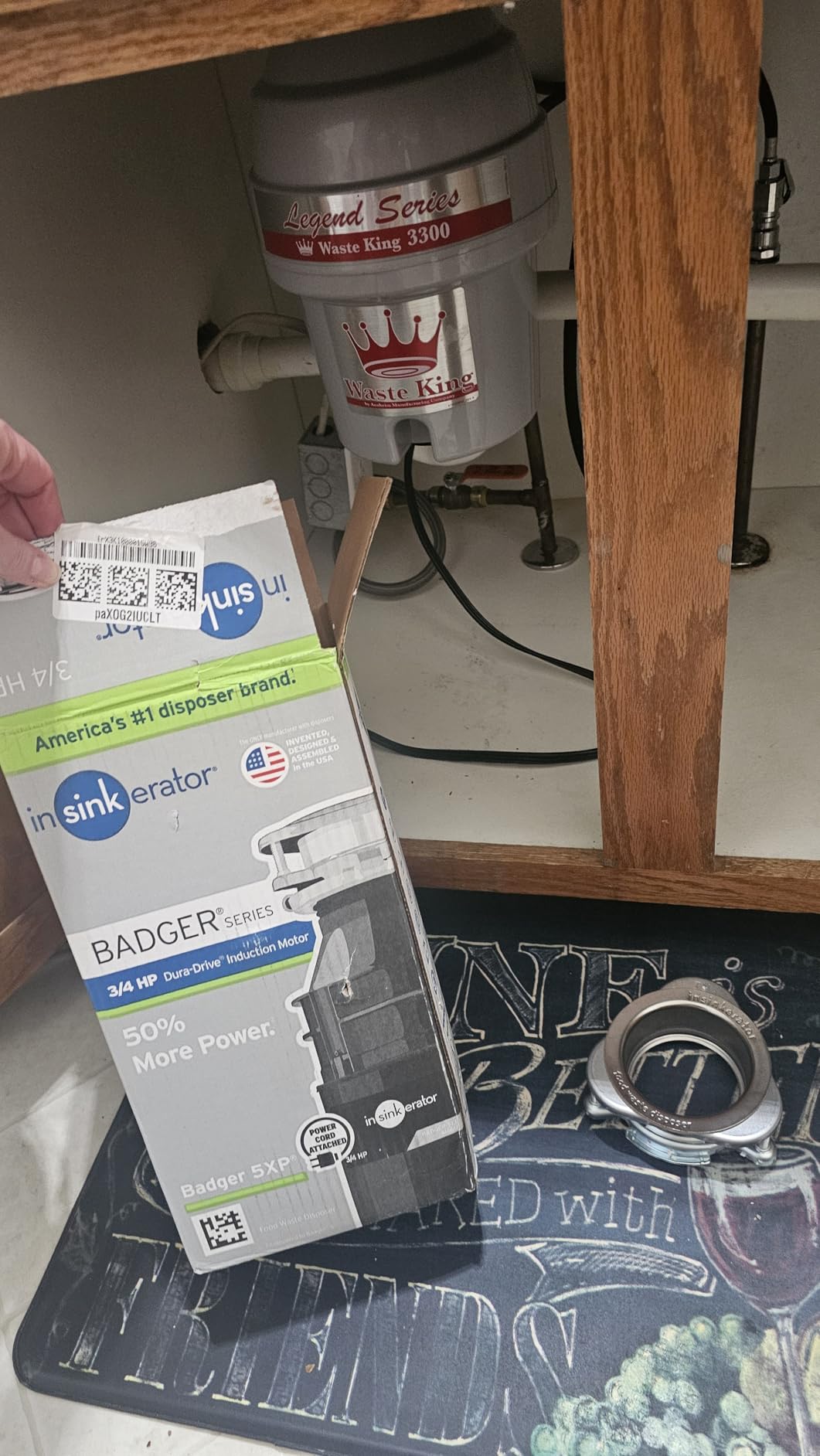 InSinkErator Badger 5XP Garbage Disposal with Power Cord, Badger Series 3/4 HP Continuous Feed Food Waste Disposer customer photo 1