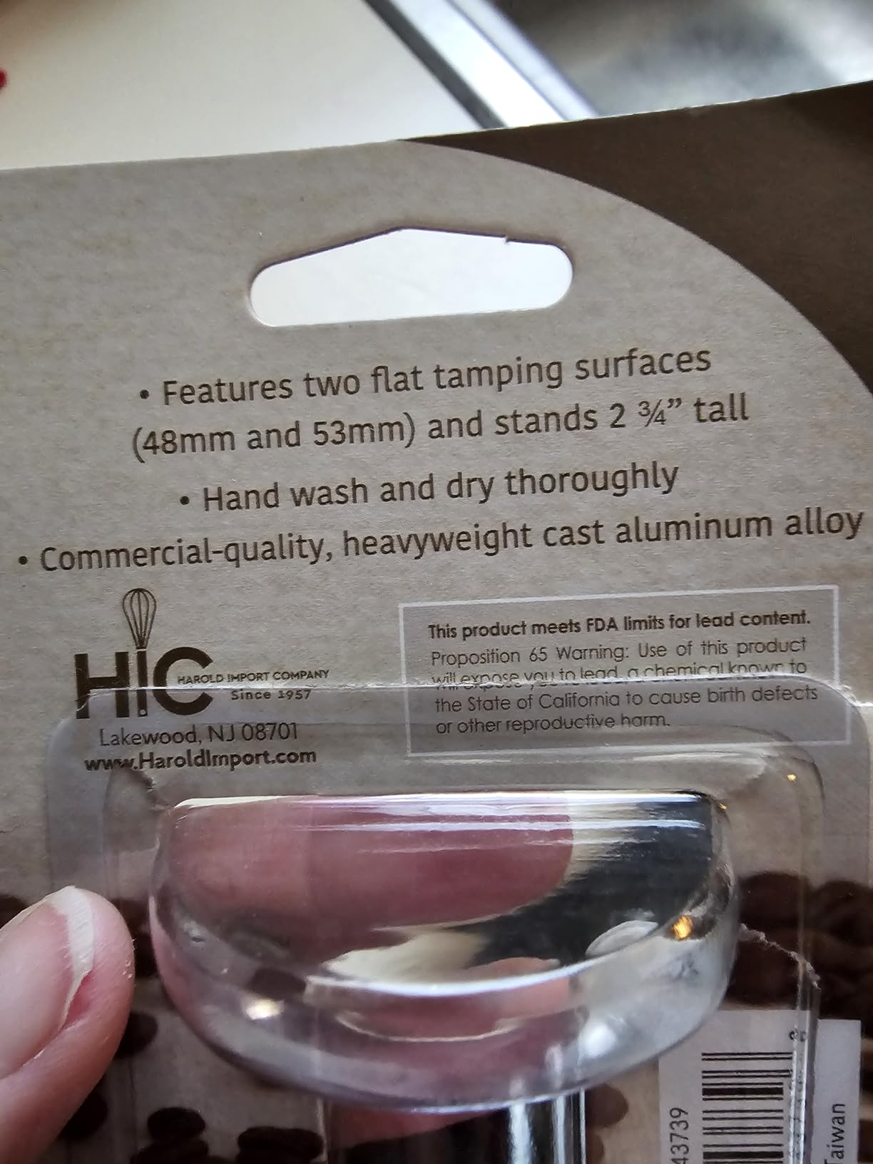 Fino Dual-Sided Espresso Tamper, Heavyweight Aluminum, 4-Ounce, Dual 48-Millimeter and 53-Millimeter Ends for Espresso Machines customer photo 1