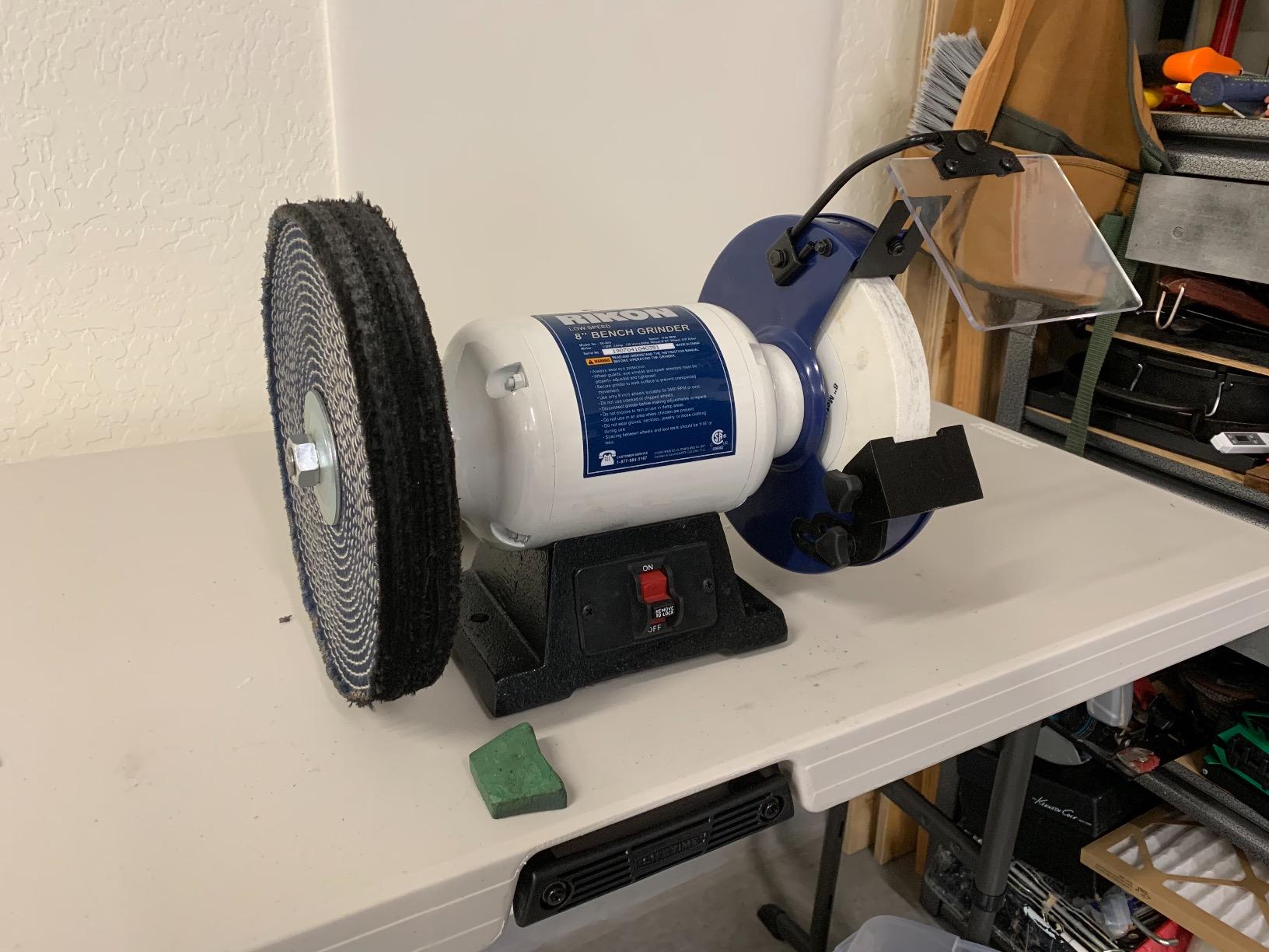 RIKON Professional Power Tools, 80-805, 8†Slow Speed Bench Grinder, Powerful Shop Table Tool, Perfect for Sharpening, With Anti-Vibration Rubber Feet customer photo 2