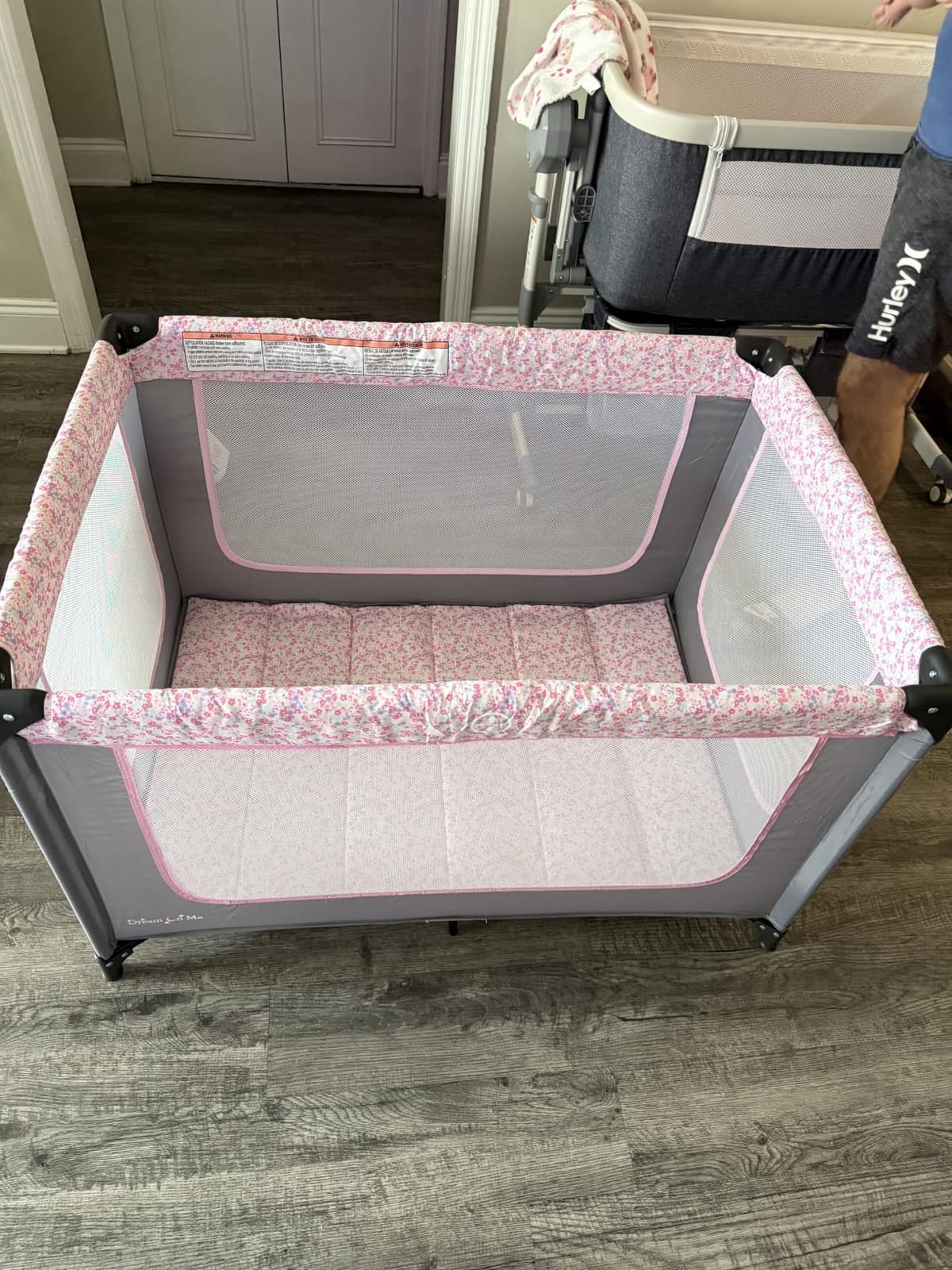 Dream On Me Zodiak Portable Playard, Compact for Travel, Carry Bag, Gray/Green customer photo 2