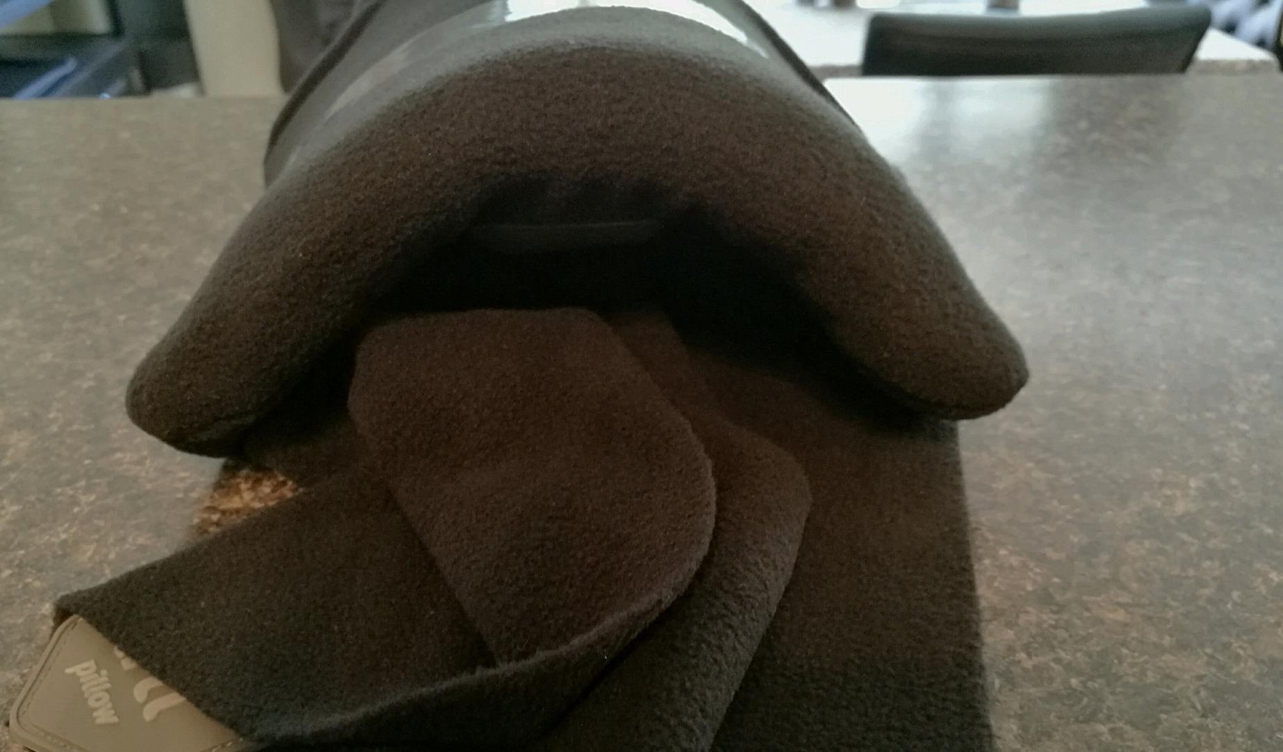 Trtl Pillow - Scientifically Proven Neck Support Travel Pillow for Airplanes - Lightweight and Machine Washable - Ergonomic Design for Traveling on Cars and Trains - Black customer photo 1