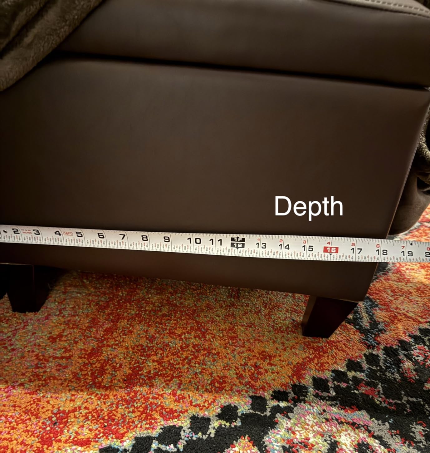Joveco 51 Inch Storage Bench,Leather Tufted Storage Ottoman with Legs customer photo 1