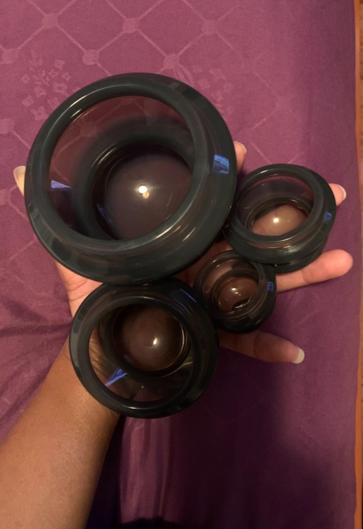 Silicone Cupping Therapy Set Professional Massage Cupping Cups for Cupping Therapy 4 Cup Kit for Massage, Myofascial Release, Cellulite Reduction (Lure Blue) customer photo 2