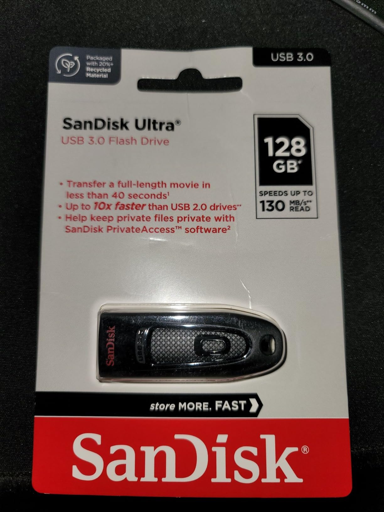 SANDISK 128GB Ultra USB 3.0 Flash Drive - SDCZ48-128G-U46, Black customer photo 1