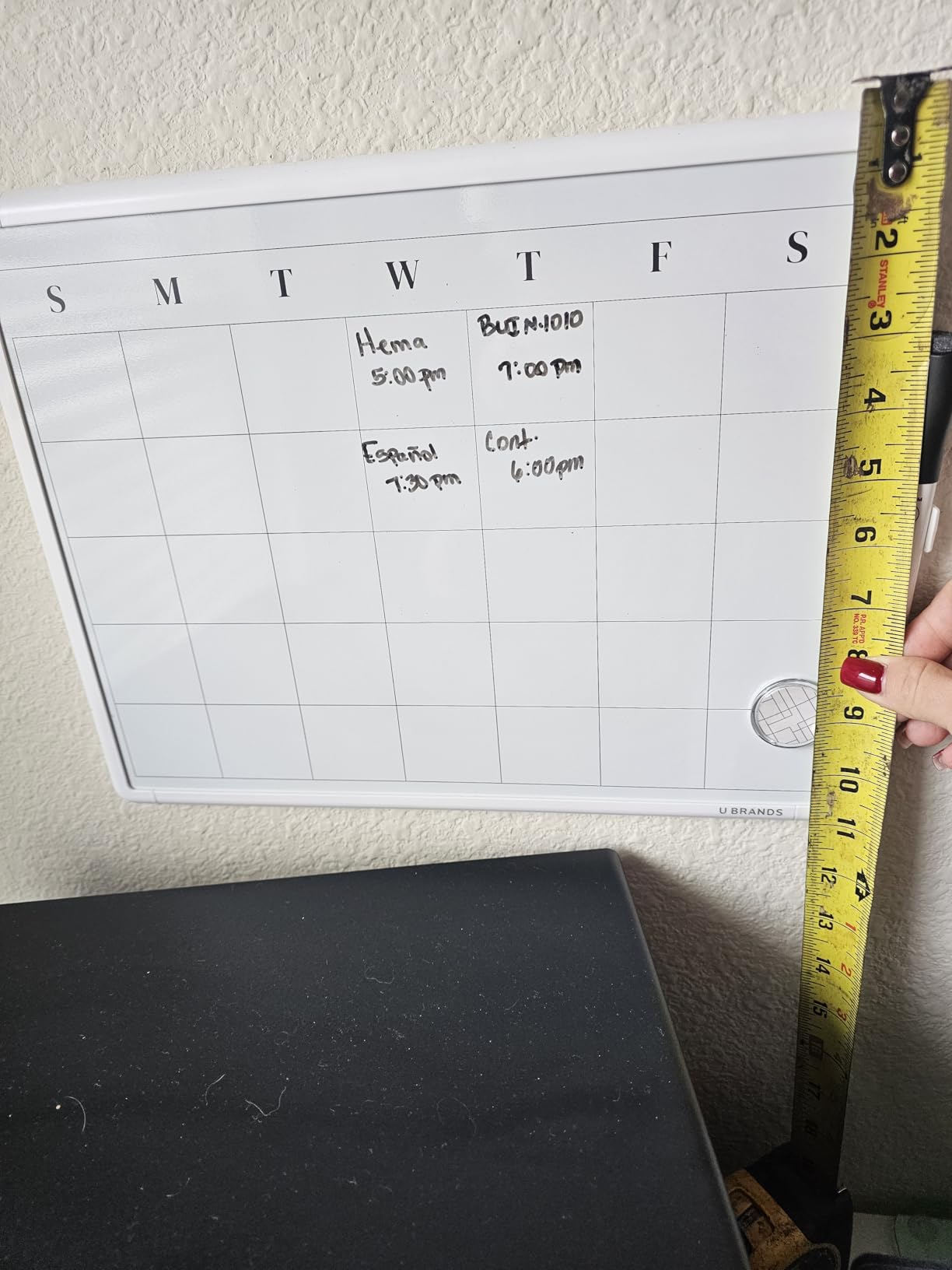 U Brands Magnetic Monthly Calendar Whiteboard, 14