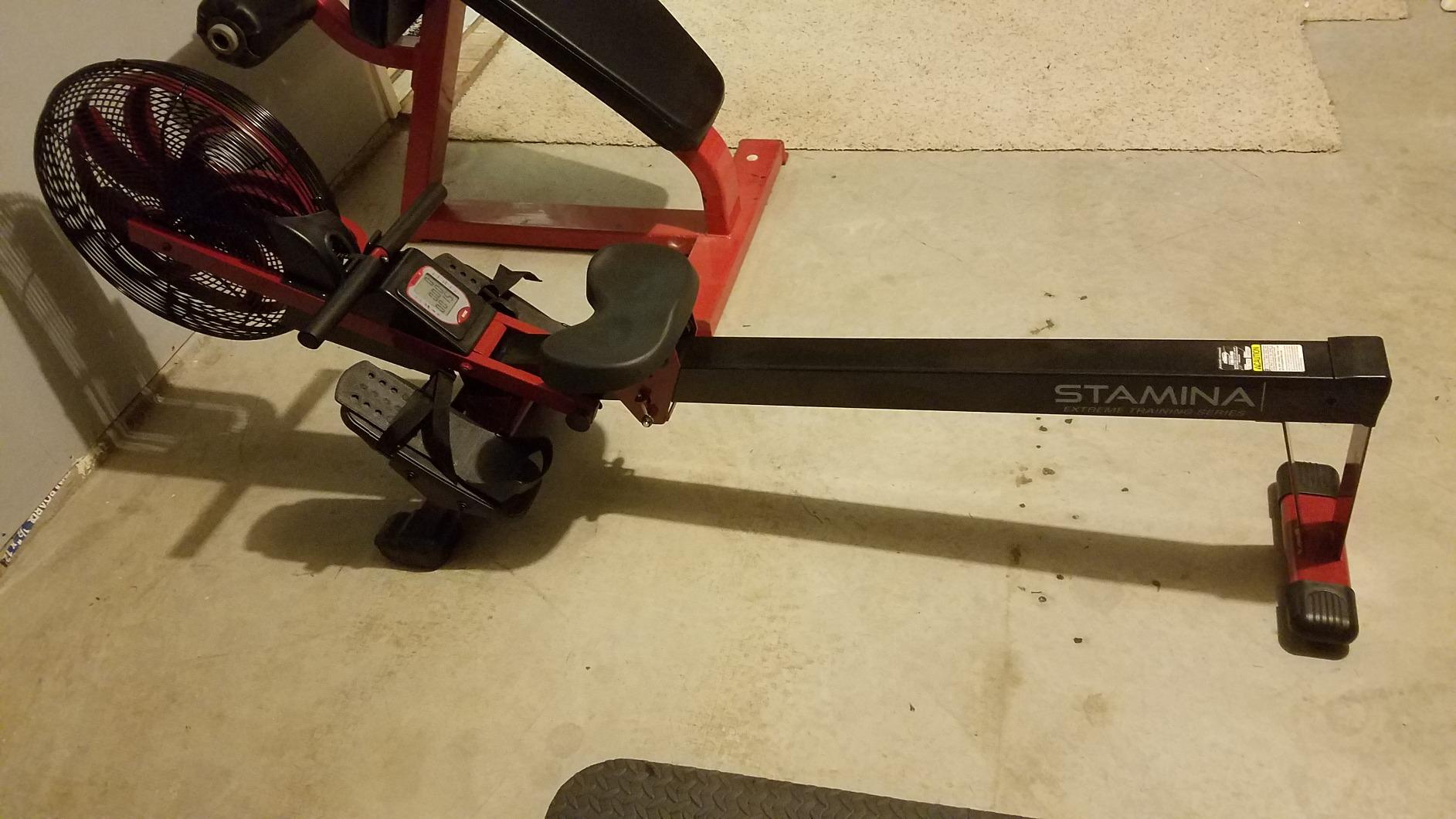 Stamina X Air Rowing Machine, Black/Red, 250 lb Capacity, with Smart App customer photo 1