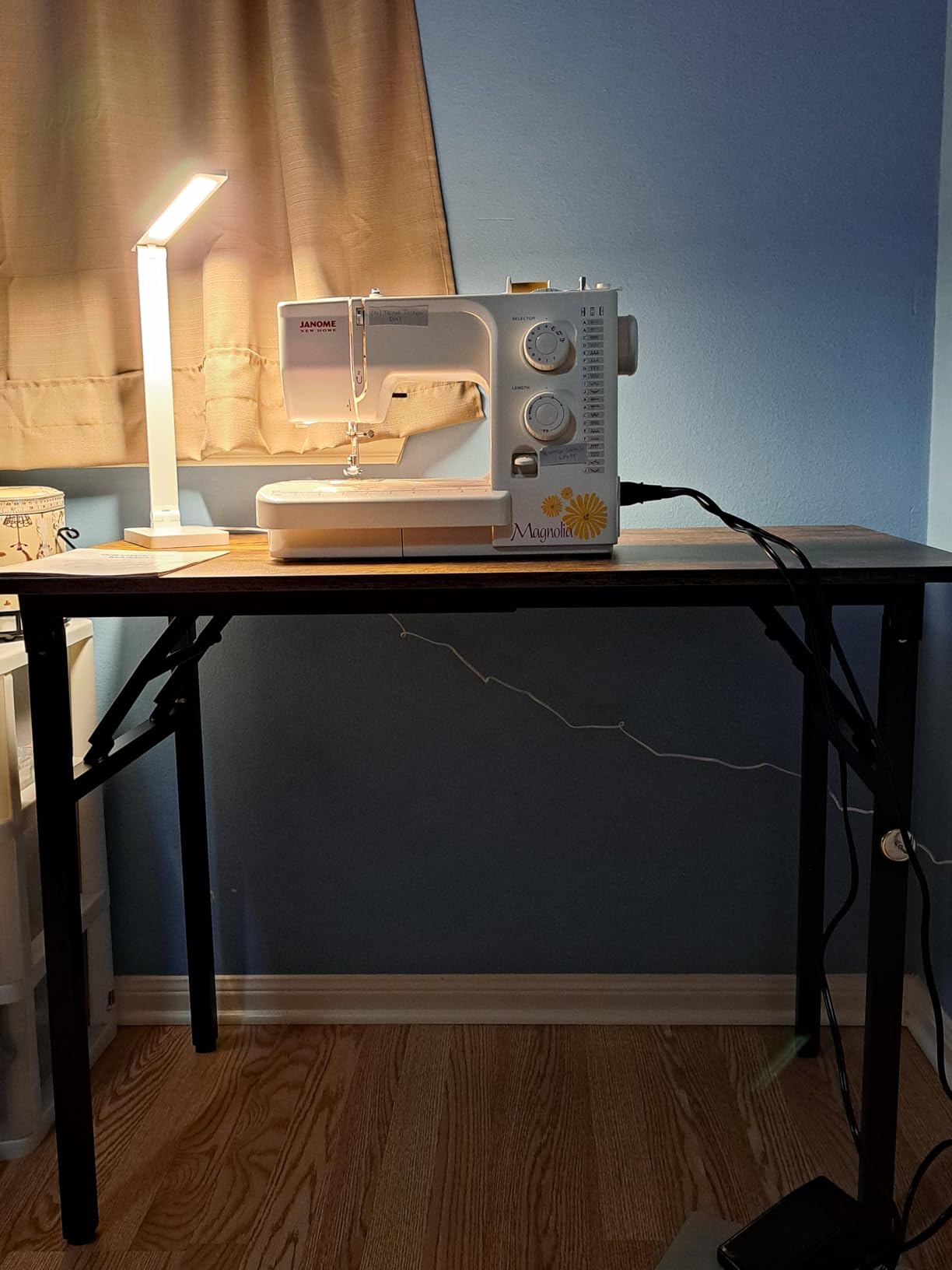 Need Small Computer Desk 31.5x15.7 Inch Folding Home Office Table Teak customer photo 1