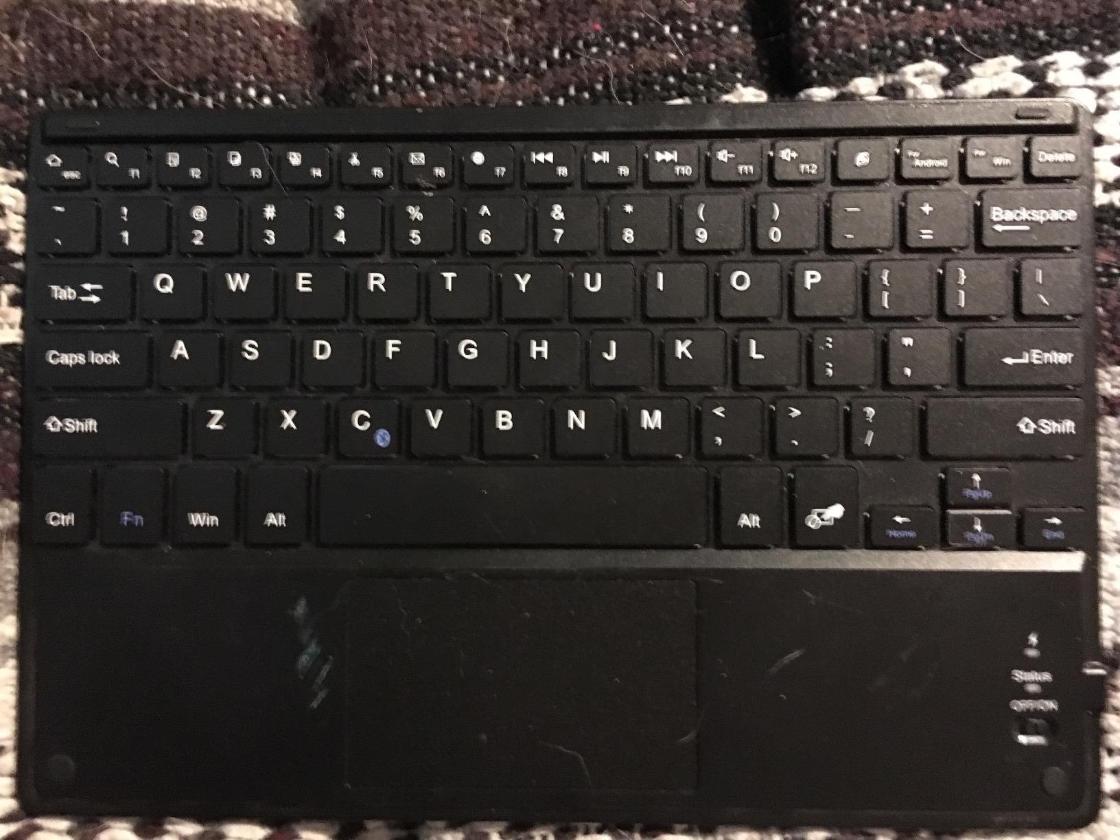 FINTIE Ultrathin Wireless Bluetooth Keyboard with Touchpad for iPad Tablets customer photo 1