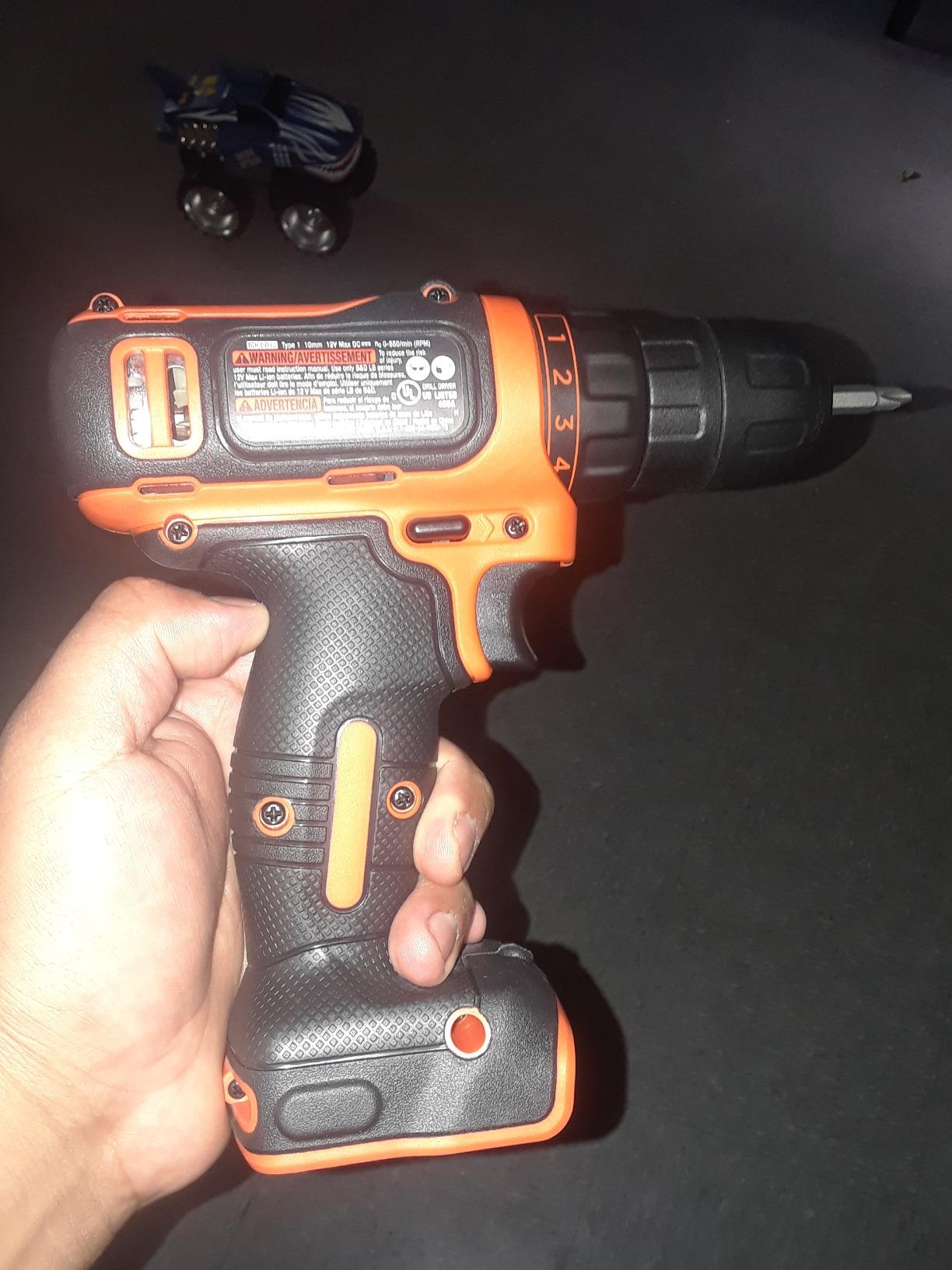 BLACK+DECKER 12V MAX Cordless Drill/Driver, Battery and Charger Included (BDCDD12C) customer photo 2