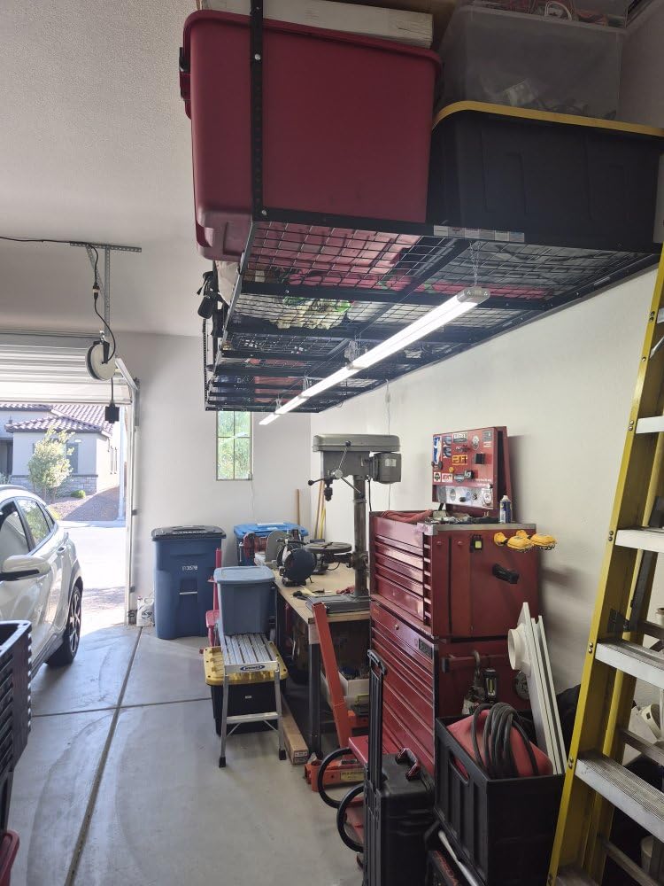 FLEXIMOUNTS 4x8 Overhead Garage Ceiling Storage Rack Organization, Black customer photo 2