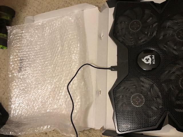 KLIM Wind Laptop Cooling Pad - More Than 500 000 Units Sold - New Version - The Most Powerful Rapid Action Cooling Fan - Laptop Stand with 4 Cooling Fans at 1200 RPM - USB Fan - PS5 PS4 - Blue customer photo 1