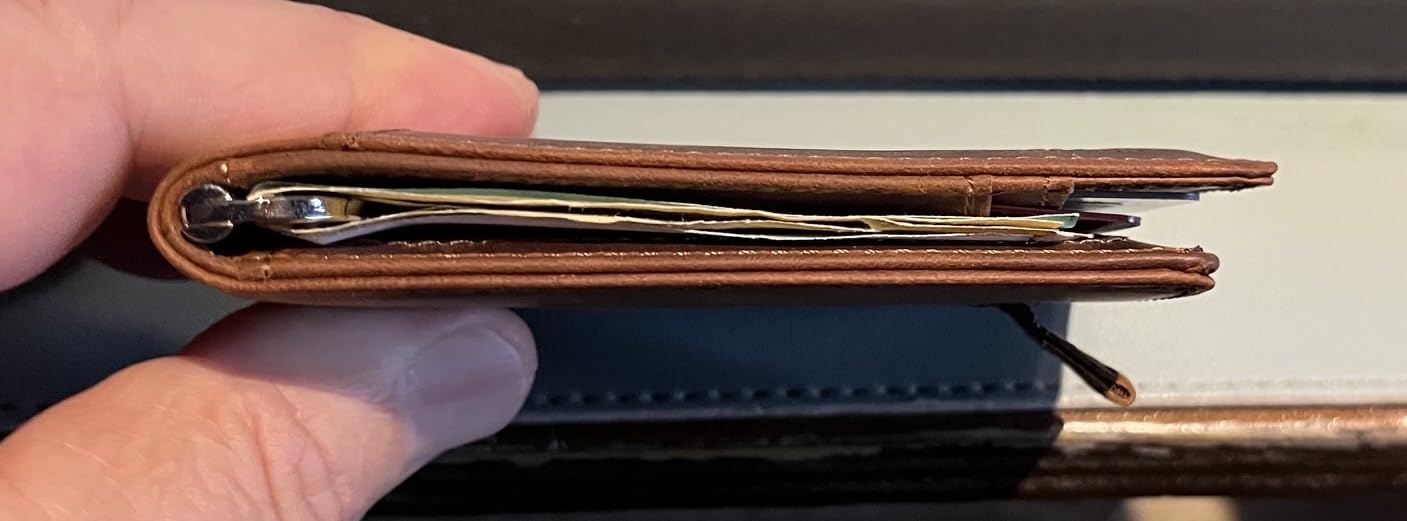 SERMAN BRANDS RFID Blocking Slim Bifold Genuine Leather Minimalist Front Pocket Wallets for Men with Money Clip Thin Mens customer photo 2