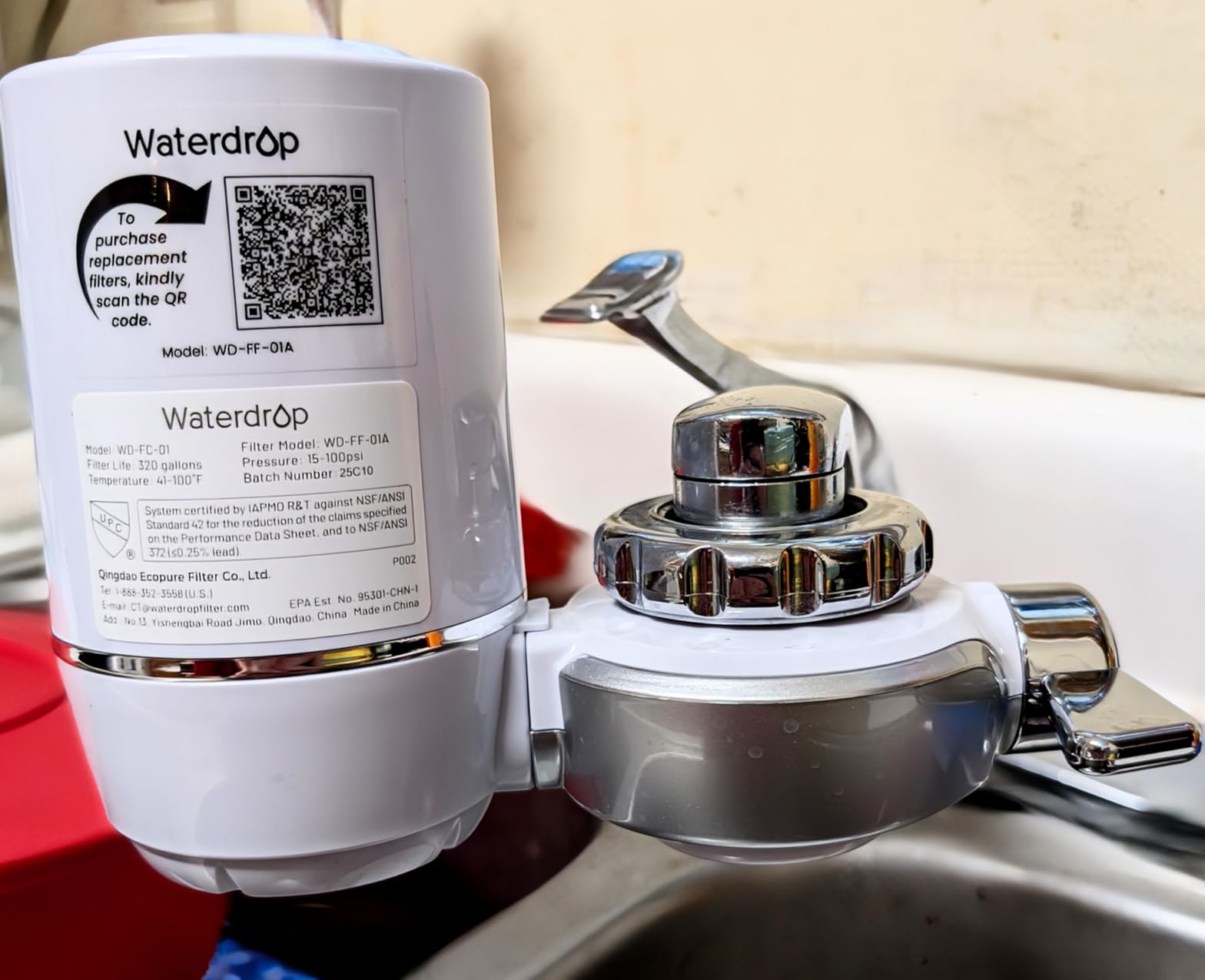 Waterdrop FC-01 Water Filter for Sink Faucet, 320 Gallons customer photo 1