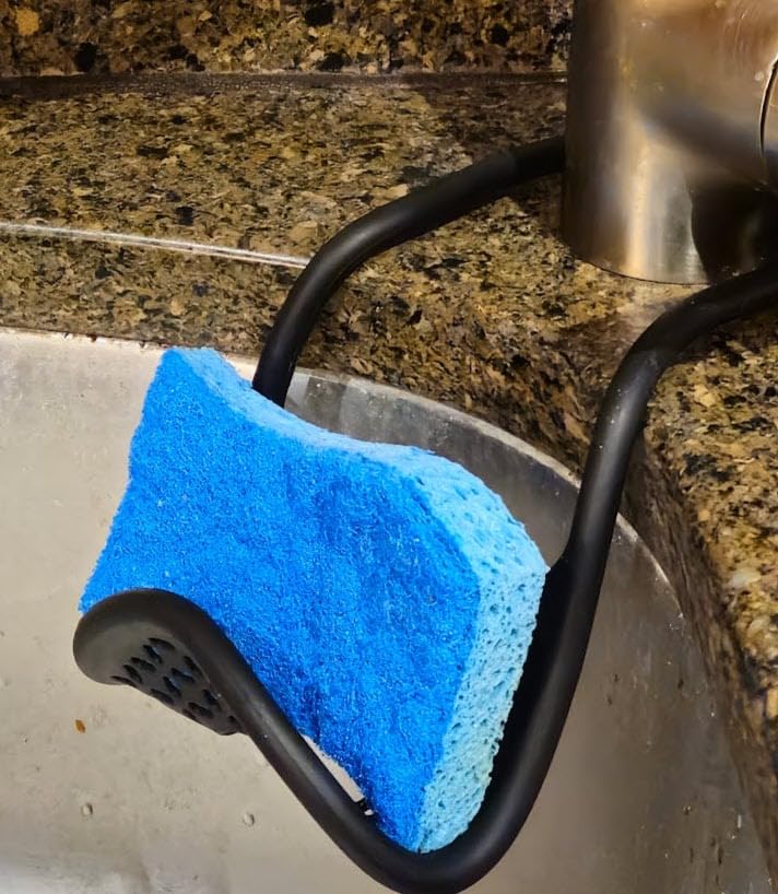 Umbra Sling Flexible Sink Caddy, Elastic Non-Slip Sponge Holder, Black customer photo 2