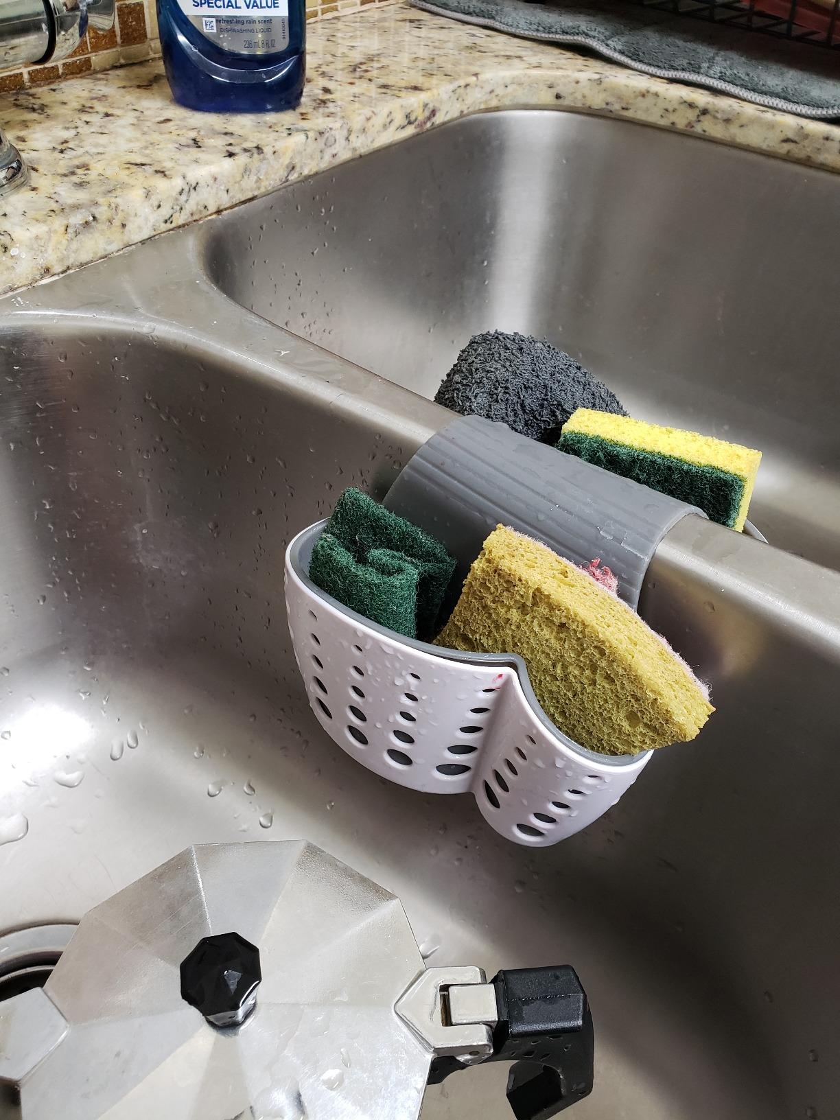 Kitchen Sink Caddy Sponge Holder, Saddle Faucet Organizer customer photo 2