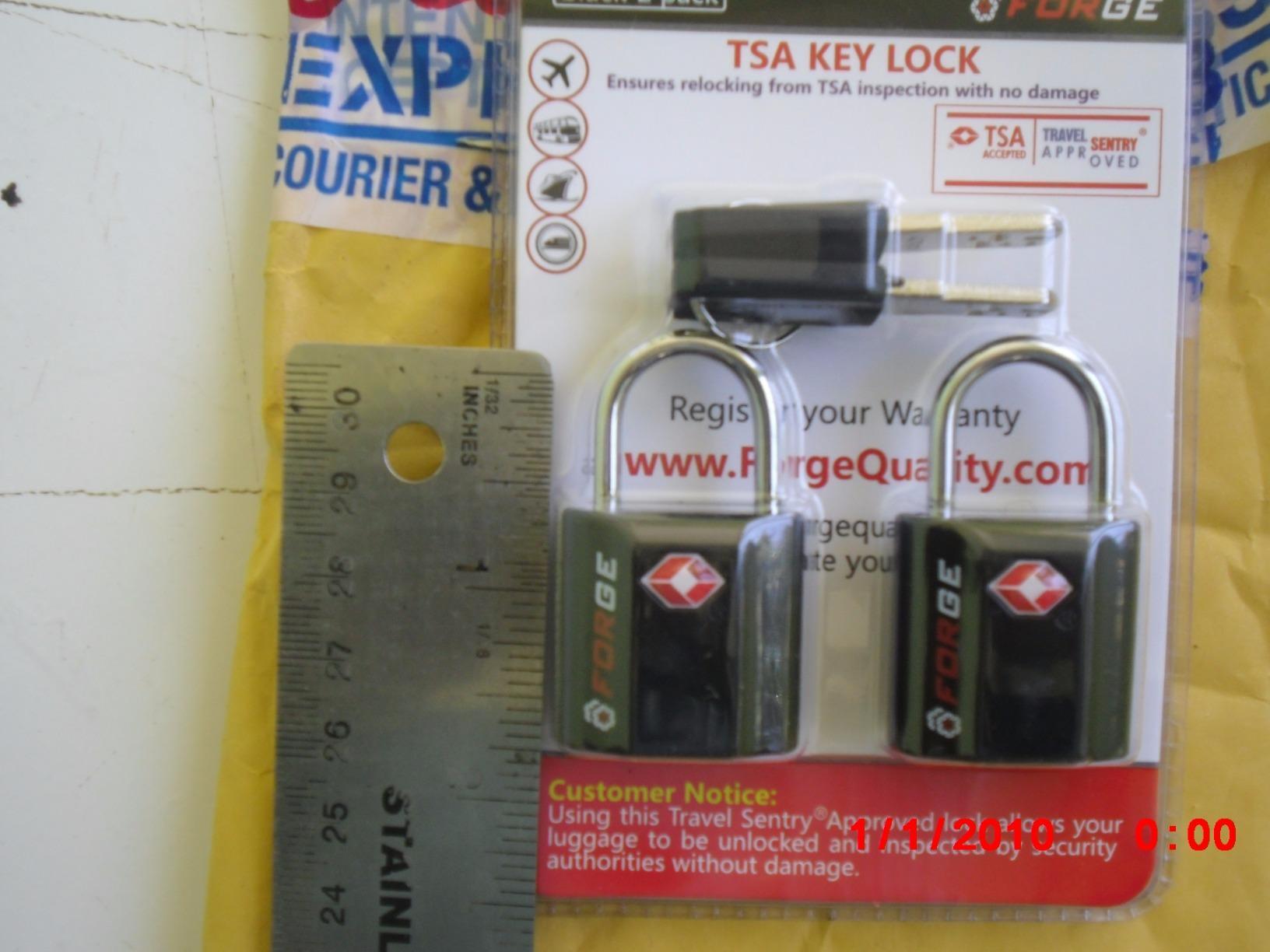 Forge OX 1'' Wide 1.8'' Tall, TSA Approved Luggage Locks: Key Locks for Travel. Ultra Secure Dimple Key Travel Locks Alloy Body. for Luggage, Backpack, Small Toolbox and More. Black 2 Pack. customer photo 1