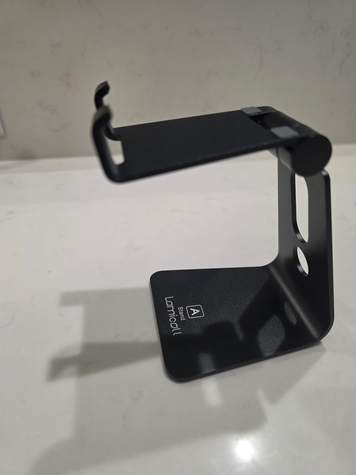 Lamicall Aluminum Cell Phone Stand, Adjustable Desk Phone Holder for iPhone customer photo 1