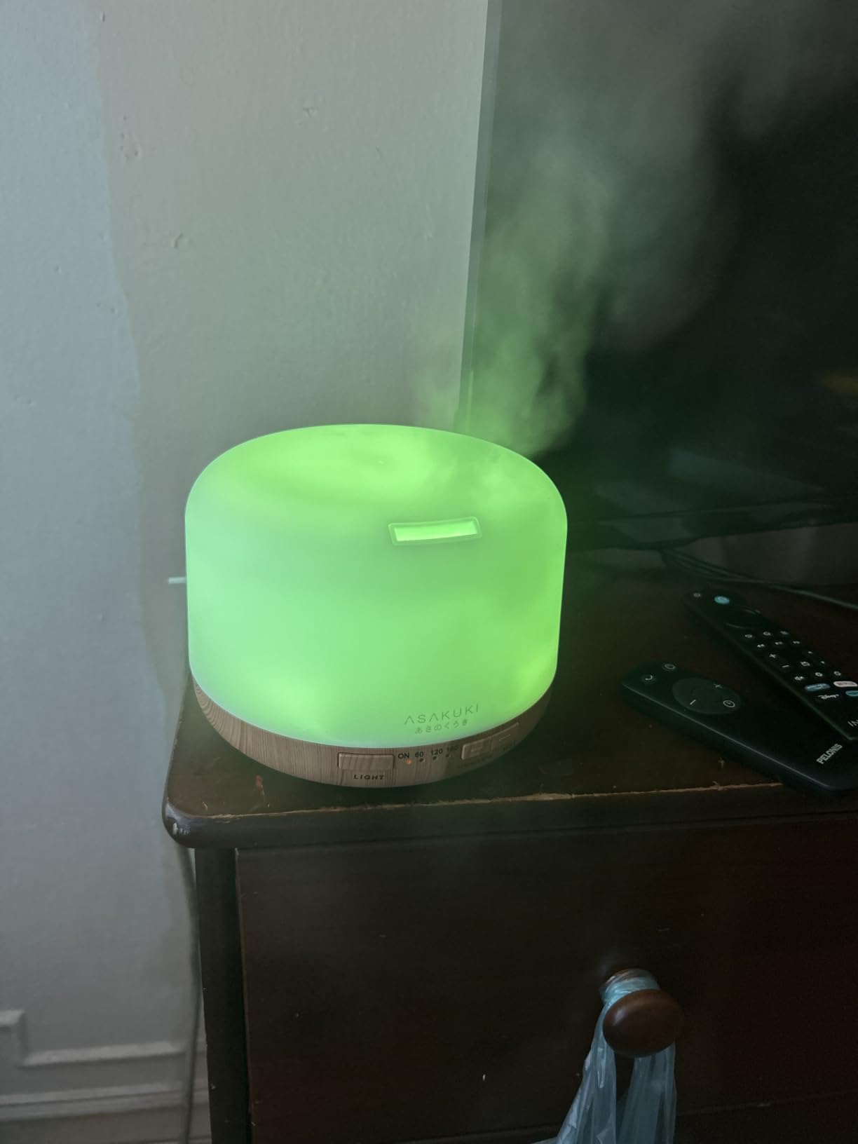ASAKUKI Essential Oil Diffuser for Home, 500ML Aromatherapy Humidifier | with Remote Control, 7 Color LED Lights, Quiet Cool Mist Diffuser for Bedroom, Living Room, Office (Yellow) customer photo 2