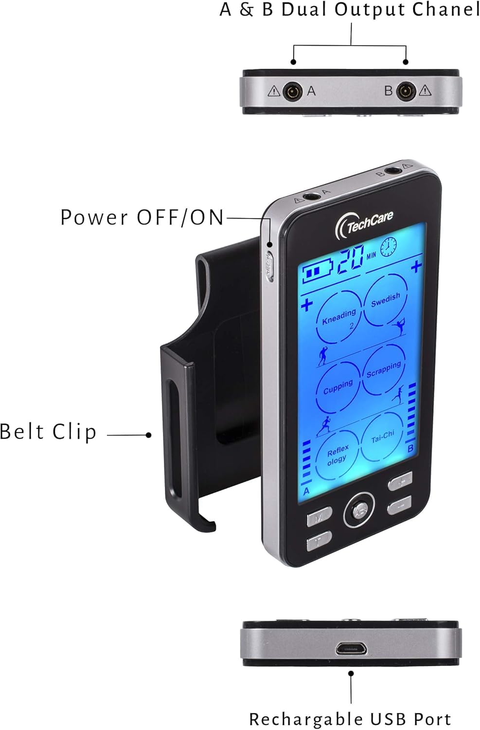 Rechargeable TENS EMS Muscle Stimulator, Dual Channel Electric Pulse Massager for Back & Neck Muscle Recovery and Pain Relief customer photo 2