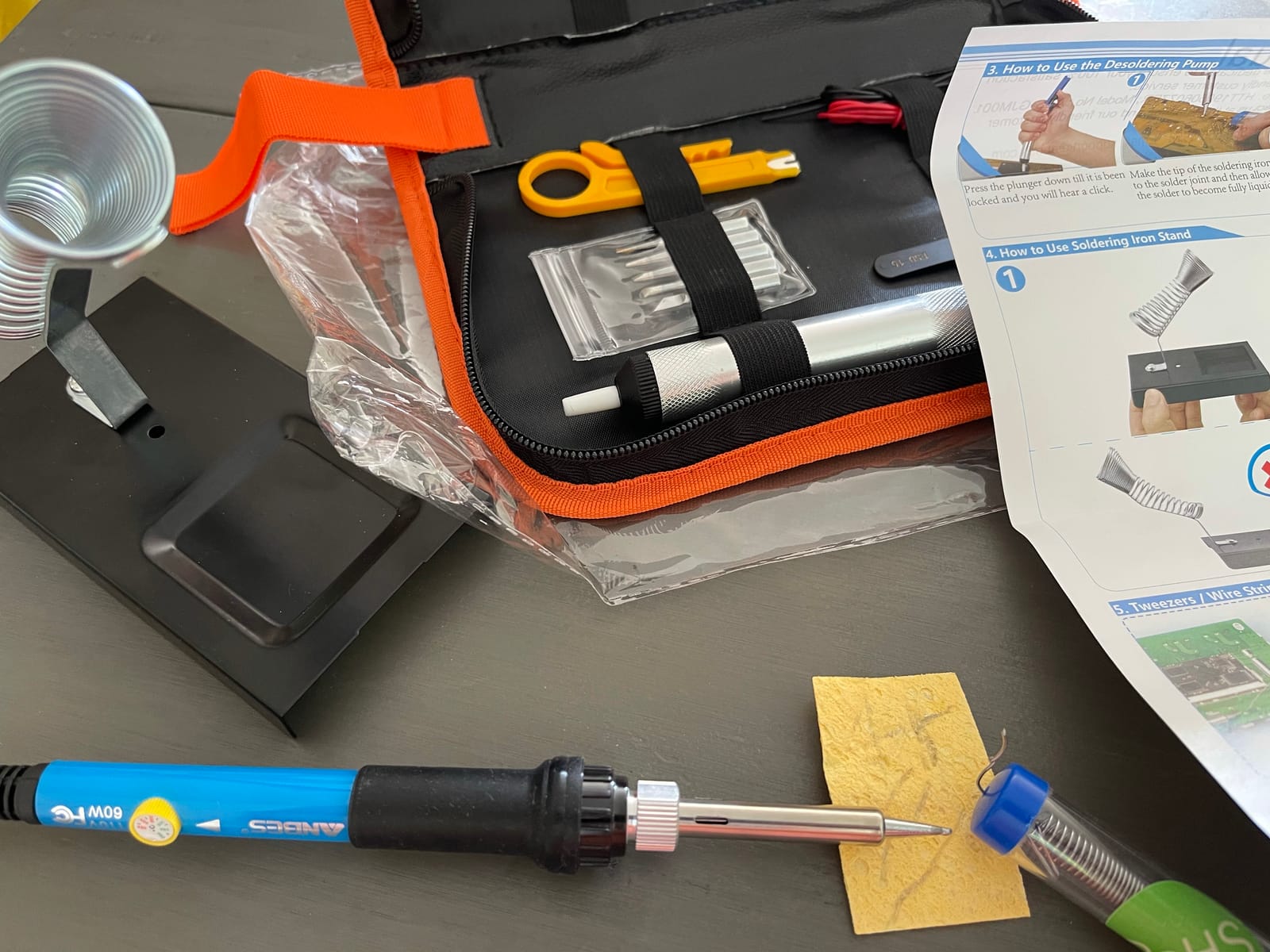 Soldering Iron Kit Electronics,60W Adjustable Temperature Welding pen customer photo 2