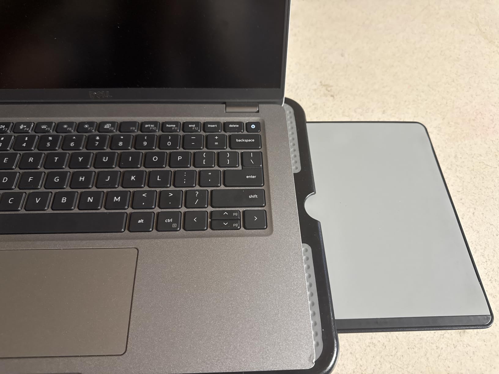 AboveTEK Portable Laptop Lap Desk w/Retractable Left/Right Mouse Pad Tray, Non-Slip Heat Shield Tablet Notebook Computer Stand Table w/Sturdy Stable Work Surface for Bed Sofa Couch or Travel customer photo 1