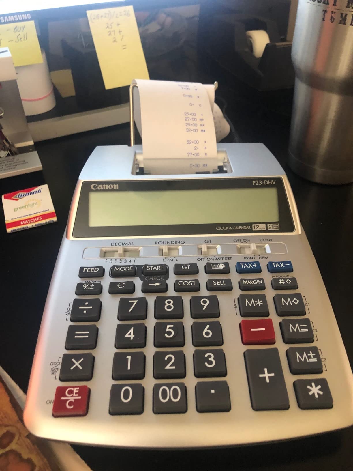 Canon P23-DHV-3 Printing Calculator with Double Check Function, Tax Calculation and Currency Conversion - Paper Roll Included in Box customer photo 2