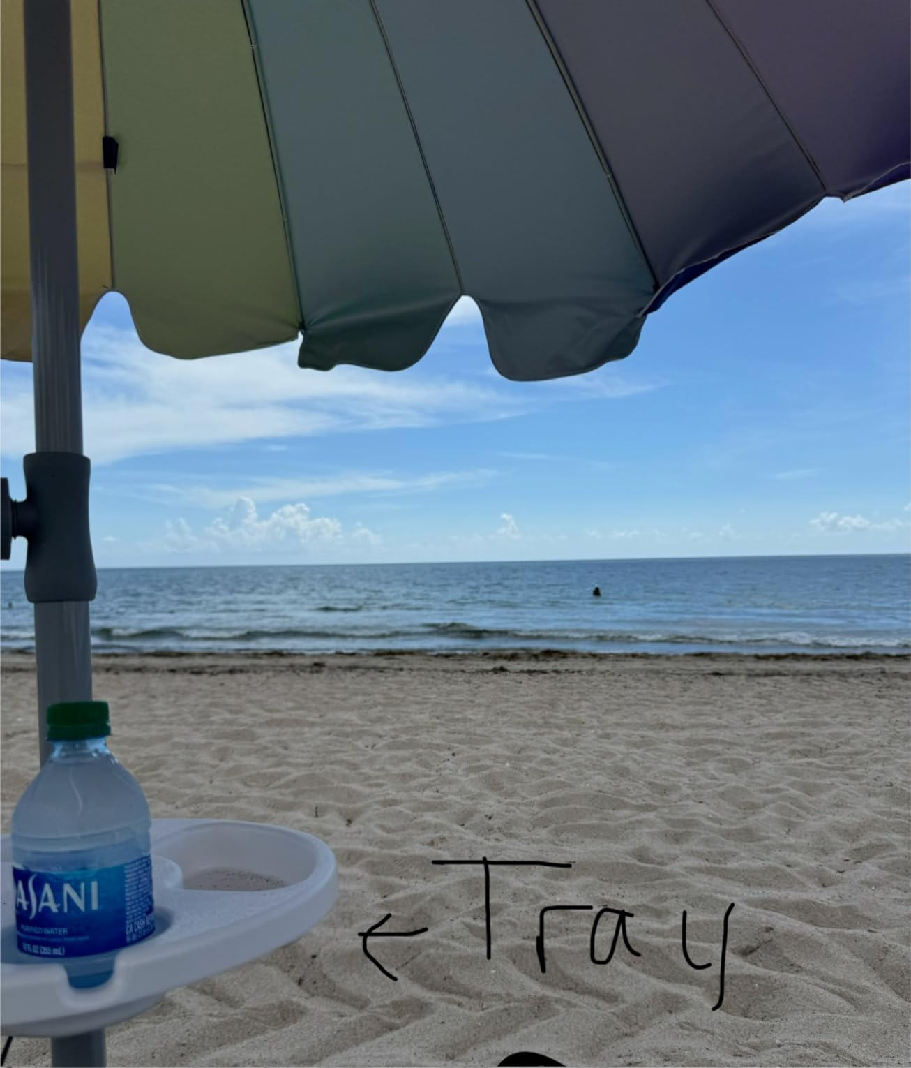 AMMSUN 7.5ft Heavy Duty HIGH Wind Beach Umbrella with sand anchor Vent Tilt Portable Sun Shelter, UV 50+ Protection Outdoor Sunshade Umbrellas Carry Bag for Patio Garden Pool Backyard Multicolor Blue customer photo 1