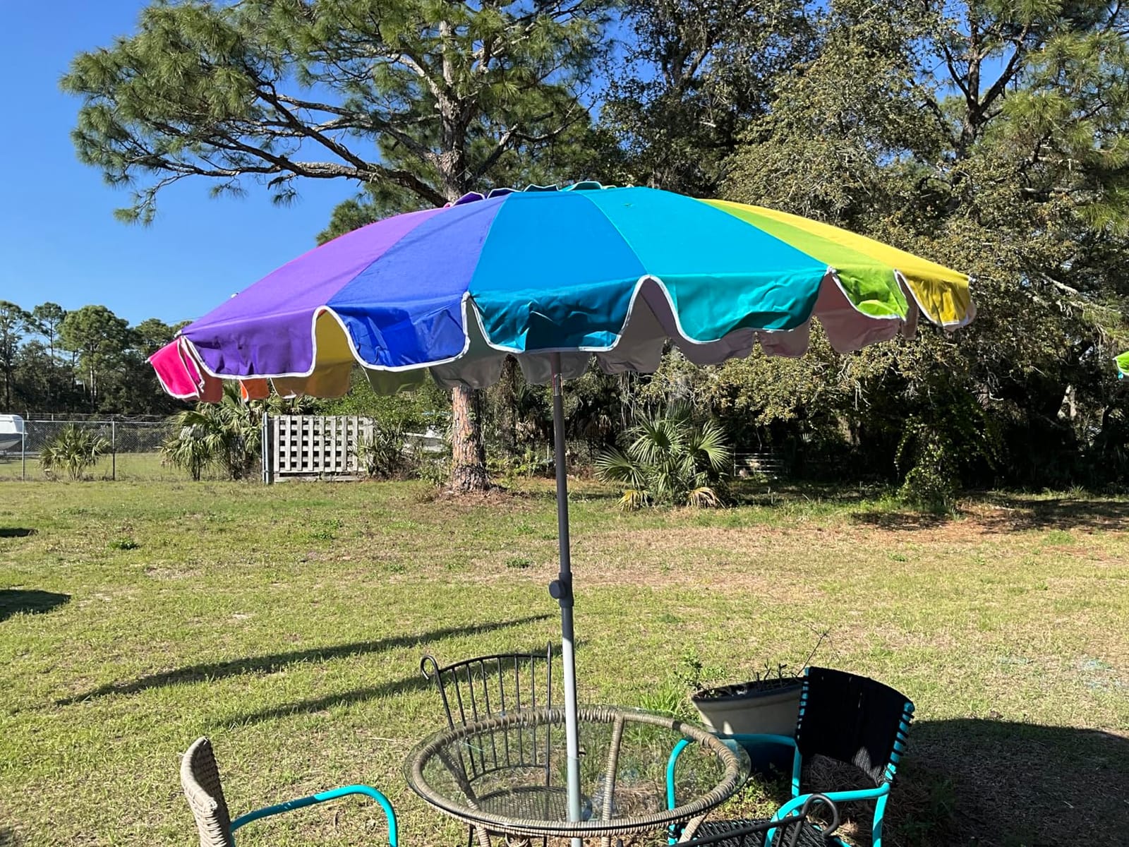 AMMSUN 7.5ft Heavy Duty HIGH Wind Beach Umbrella with sand anchor Vent Tilt Portable Sun Shelter, UV 50+ Protection Outdoor Sunshade Umbrellas Carry Bag for Patio Garden Pool Backyard Multicolor Blue customer photo 2