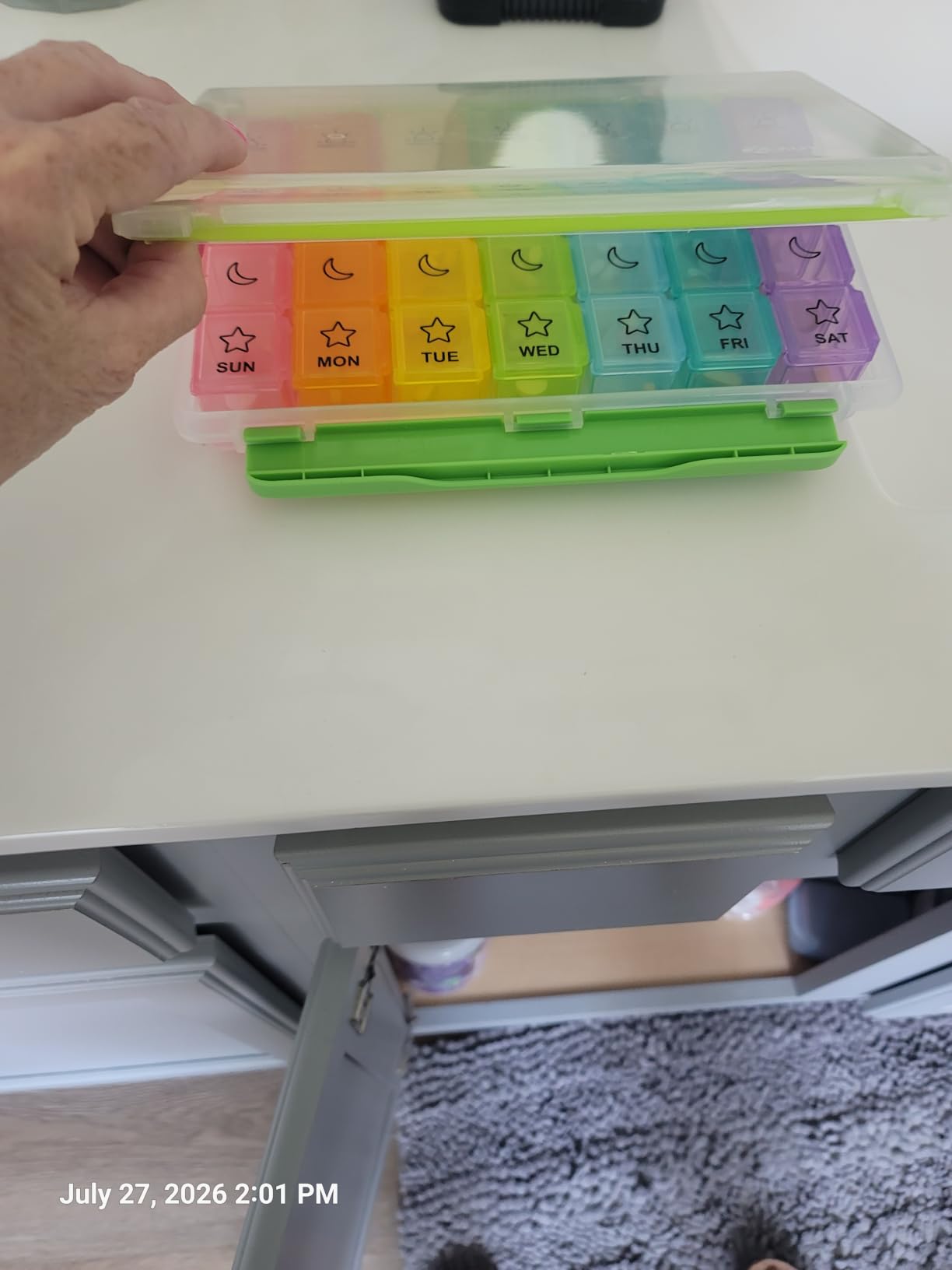 AUVON Large Moisture-Proof Weekly Pill Organizer 4 Times a Day, BPA-Free customer photo 2