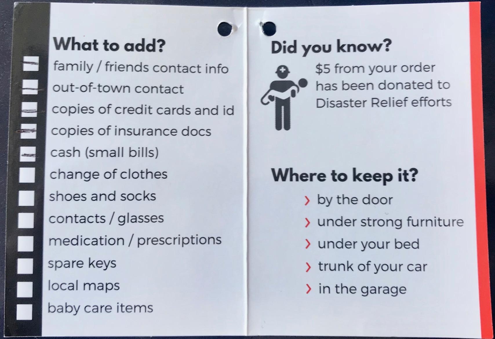Complete Earthquake Bag - 3 Day Emergency kit for Earthquakes, Hurricanes, Wildfires, Floods + Other disasters customer photo 1