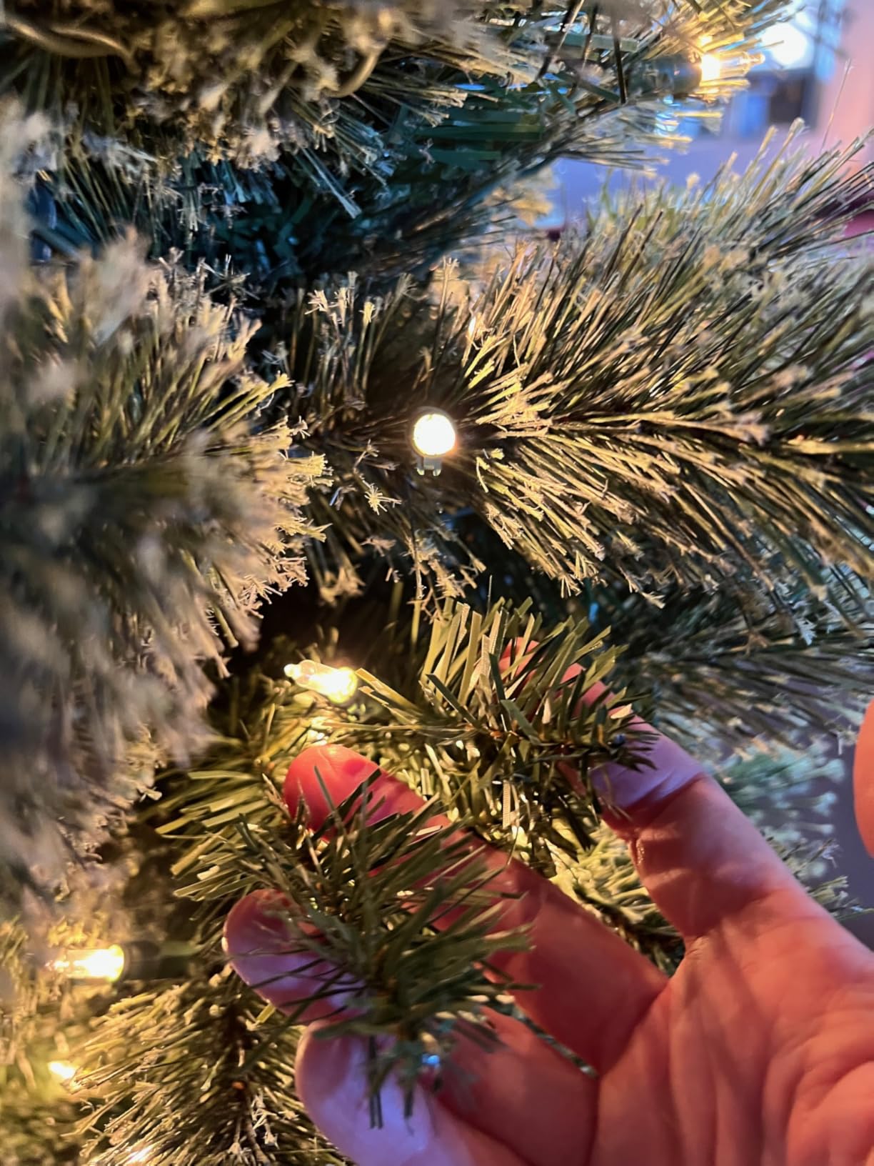Home Heritage 7ft Stanley Slim Pre-Lit Pencil Christmas Tree – Artificial Pine with 350 Multicolor Incandescent Lights and 335 Branch Tips – Indoor Holiday Decor customer photo 2