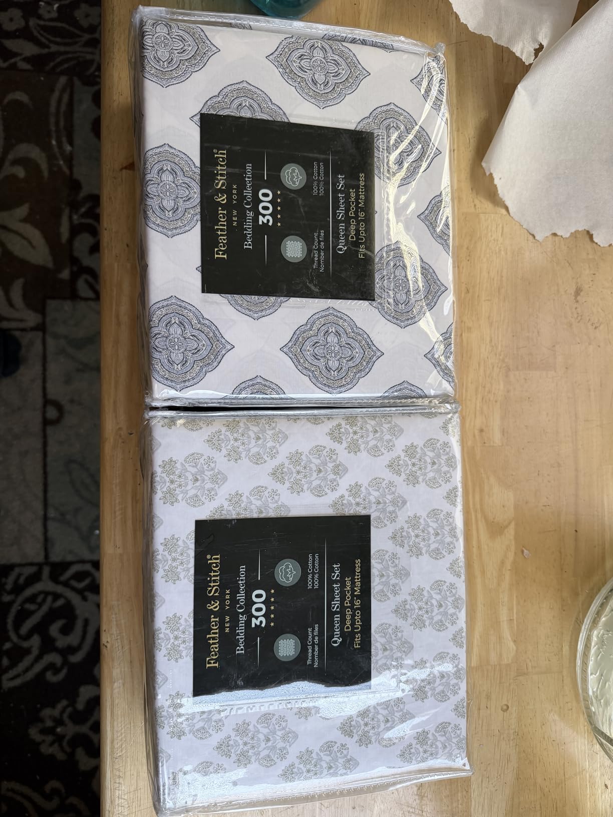 Feather & Stitch 100% Cotton Percale 300 Thread Count Queen 4 Pc Sheet Set customer photo 2