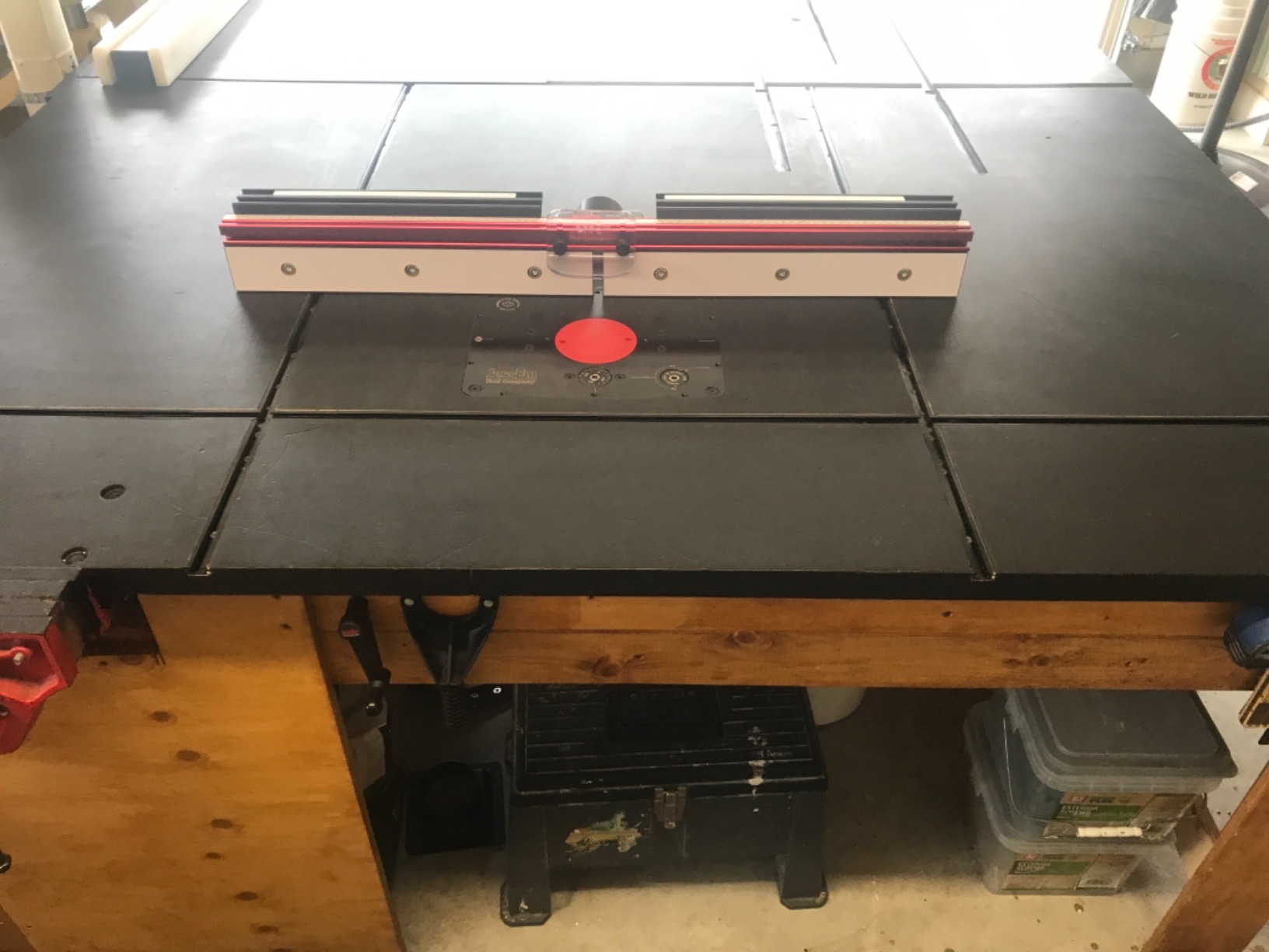 JessEm 02120 Mast-R-Lift II Router Lift with Top Plate and 10-Piece Insert Ring Kit with Caddy for Router Plates and Lift Systems (2 Items) customer photo 1