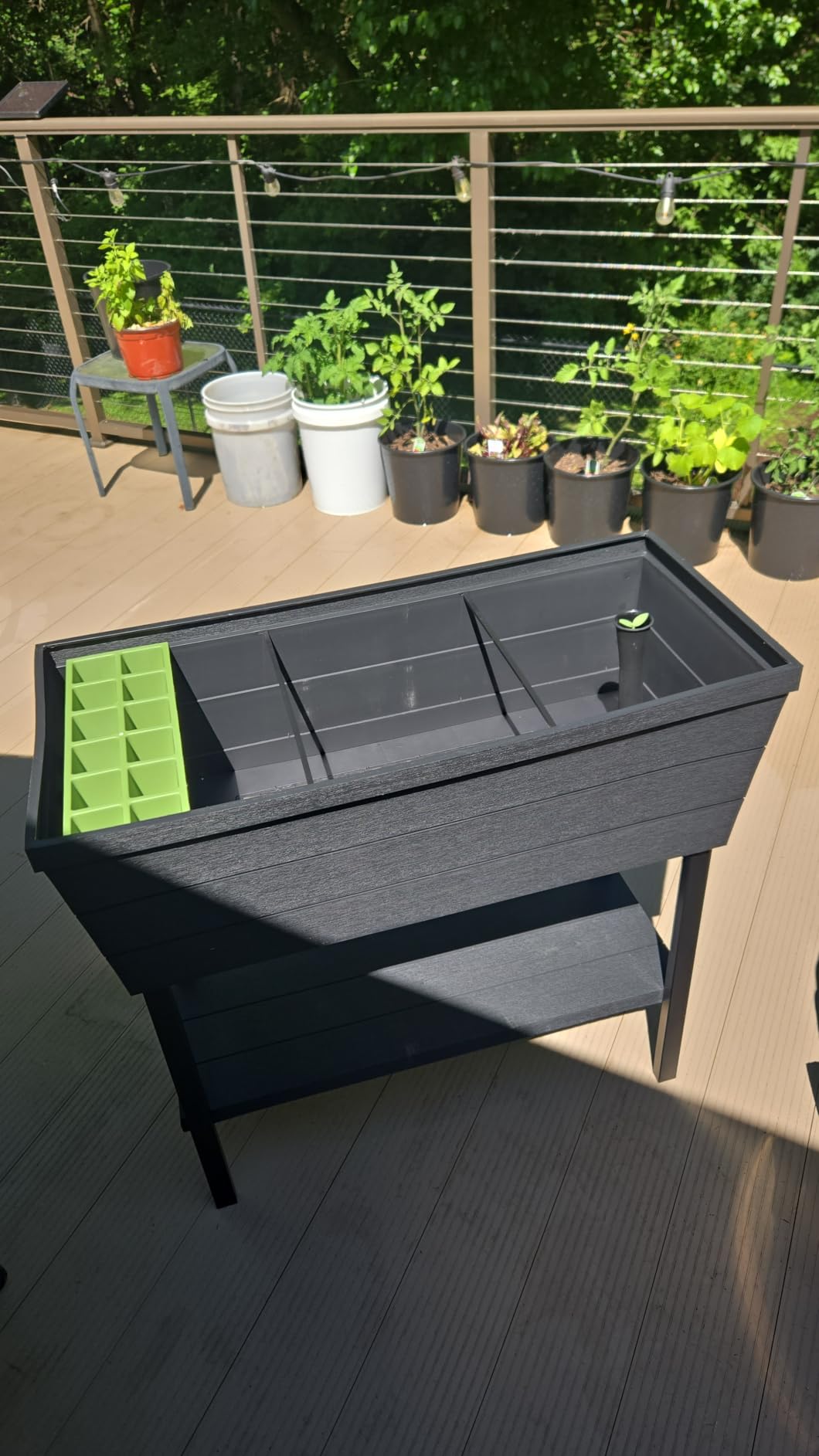 Keter Urban Bloomer 12.7 Gallon Raised Garden Bed and Outdoor Herb Garden Planter with Self Watering Gauge and Drainage Plug, Dark Grey customer photo 1