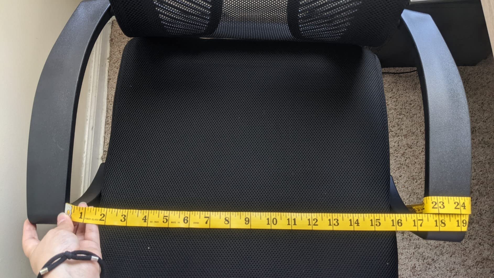 Furmax Office Chair Ergonomic Computer Desk Mesh Chair Mid Back Swivel Lumbar Support with Armrest (1, Black) customer photo 1