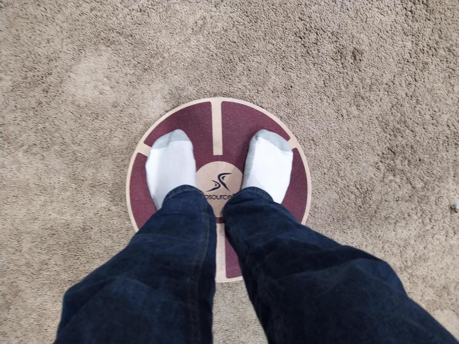 ProsourceFit Wooden Balance Board Non-Slip Wobble Core Trainer 15.75in (39.5cm) Diameter with 360 Rotation for Stability Training, Full Body Exercises, Physical Therapy customer photo 2