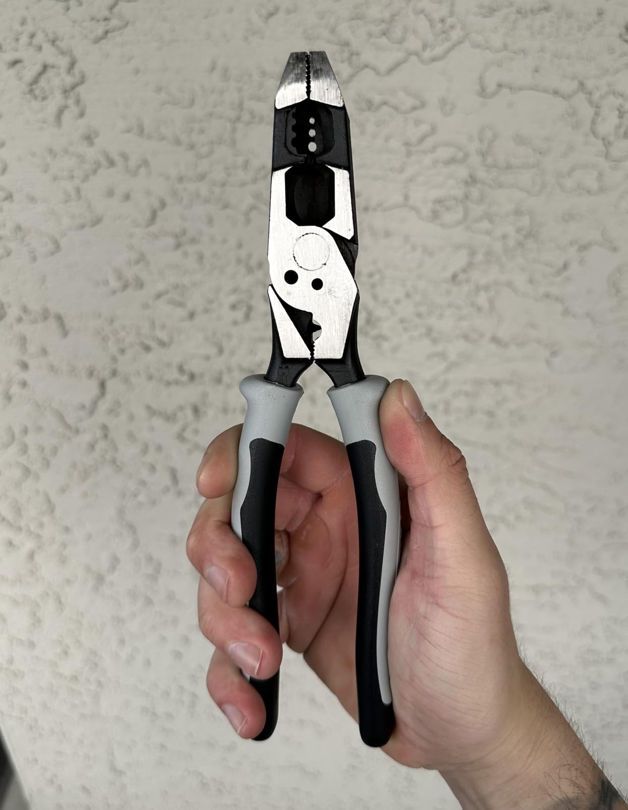 Klein Tools J215-8CR Multitool Pliers, Made in USA, Hybrid Multi Purpose Tool / Crimper, Wire Stripper, Bolt Shearing, Wire Grabbing, Twisting, Looping customer photo 1