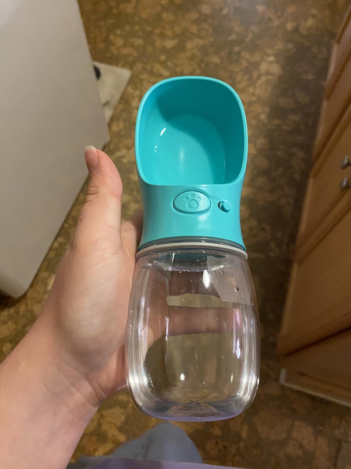 MalsiPree Dog Water Bottle Dispenser - 12 oz Blue, Leak-Proof | 12oz leak-proof bottle - one-hand use - built-in bowl - Use for dog walks, travel, hiking & beach days customer photo 1