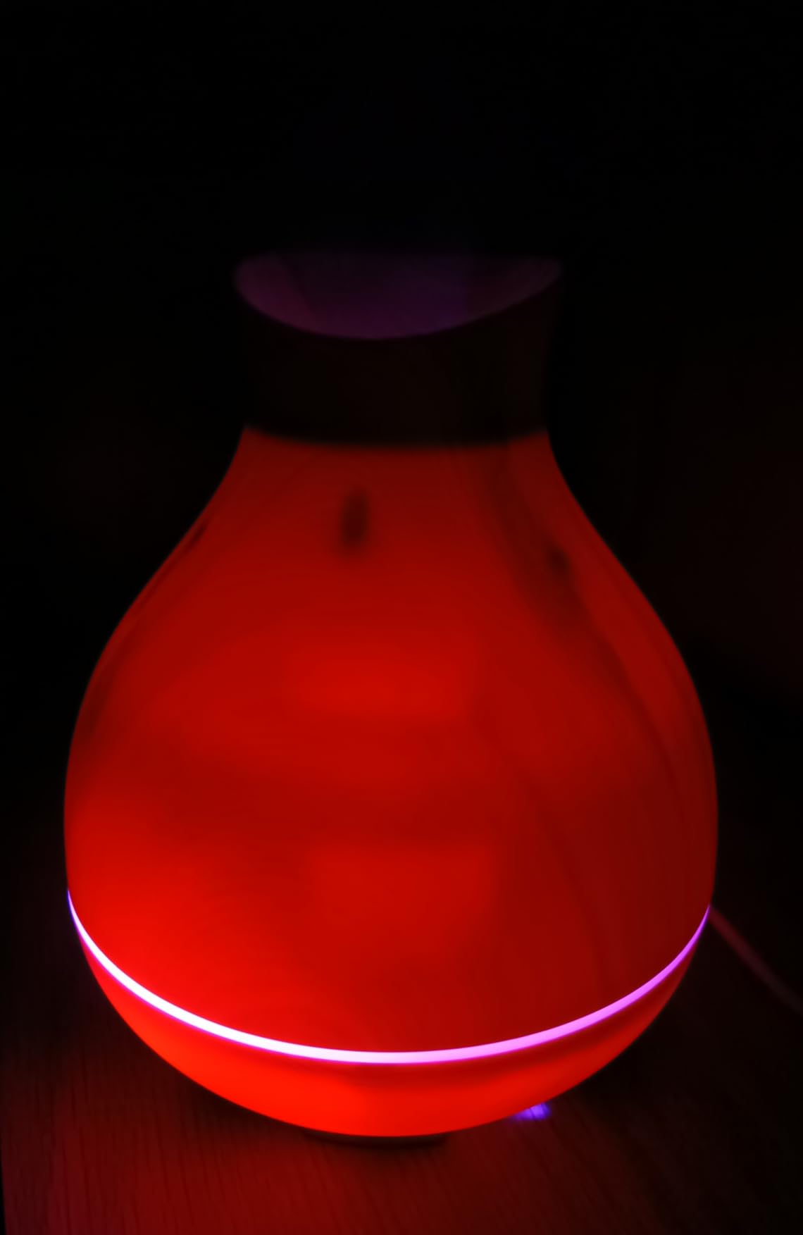 Aromatherapy Essential Oil Diffuser 550ml 12 Hours Wood Grain Aroma Diffuser with Timer Cool Mist Humidifier for Large Room, Home, Baby Bedroom, Waterless Auto Shut-off,7 Colors Lights Changing customer photo 1