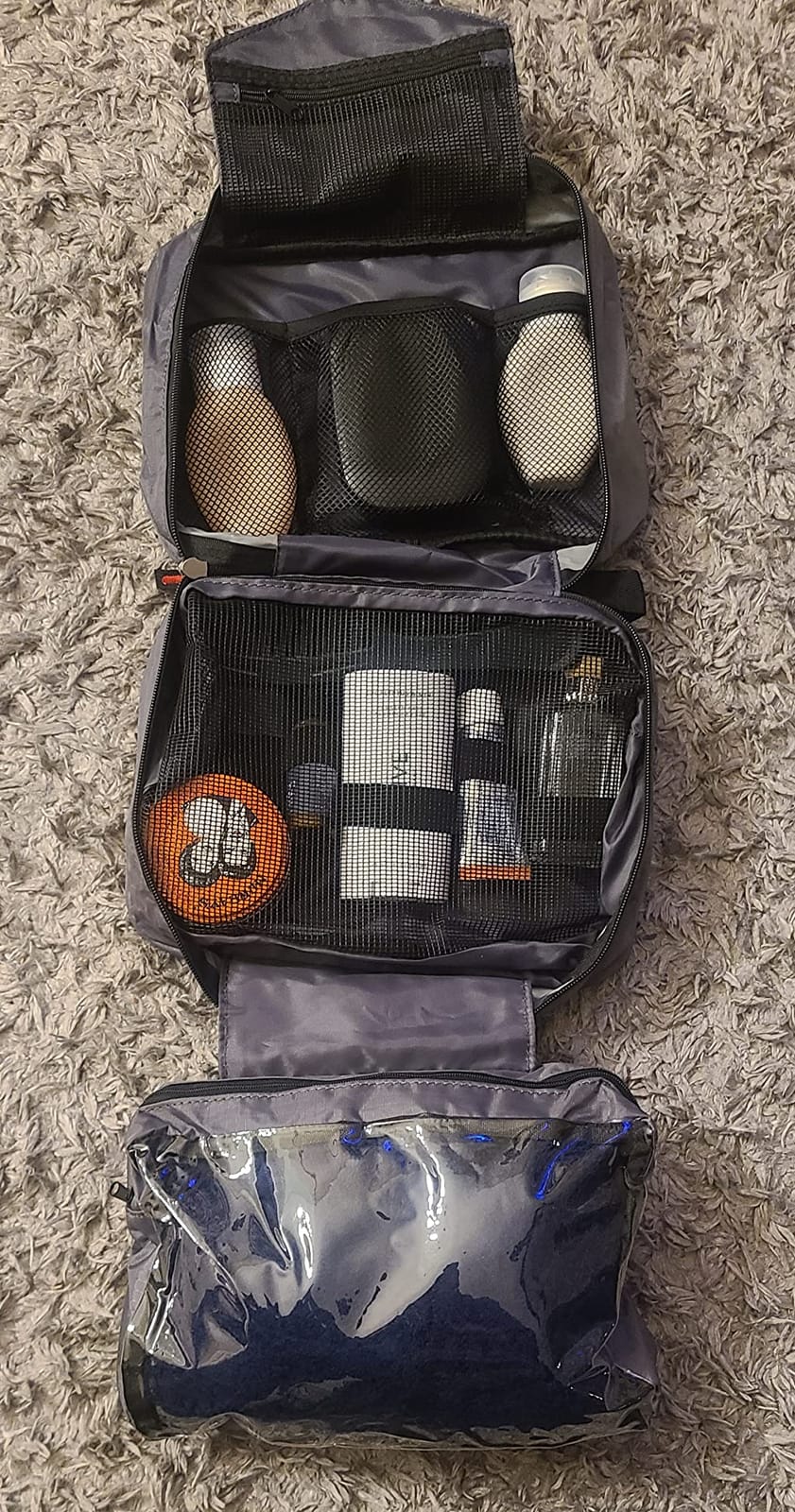 Maliton Toiletry Bag for Men & Women Travel Toiletry Bag Hanging Toiletry Bag Hygiene Bag with 4 Compartments Waterproof Bathroom Shower Bag for Traveling(Black) customer photo 1